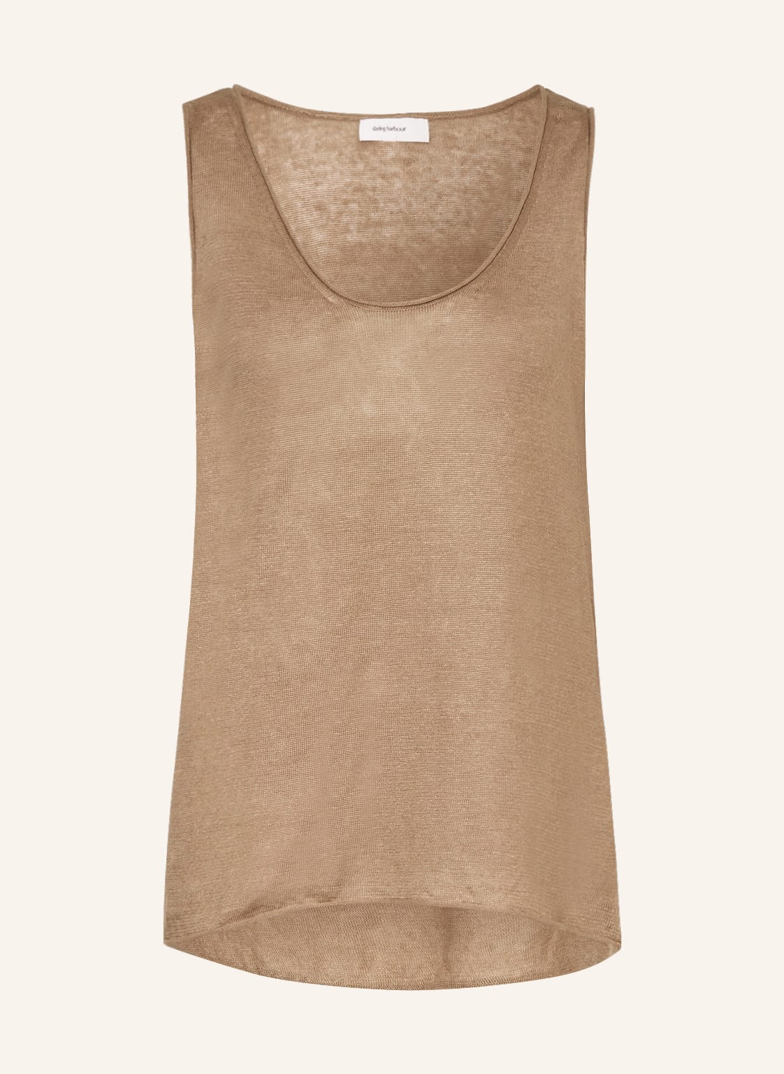 Image of Darling Harbour Stricktop Aus Leinen beige