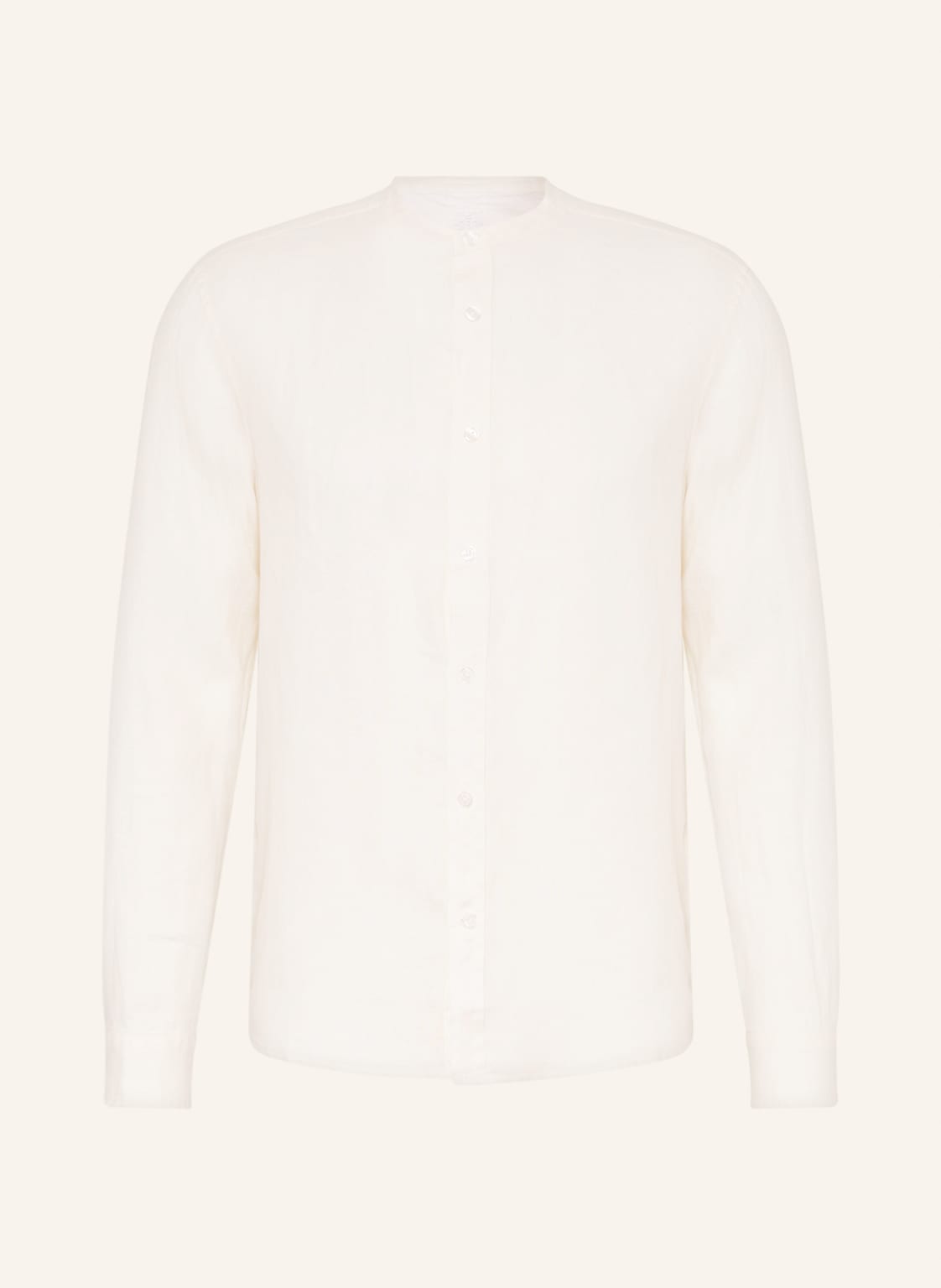 Image of Mos Mosh Gallery Leinenhemd Theo Comfort Fit Mit Stehkragen weiss