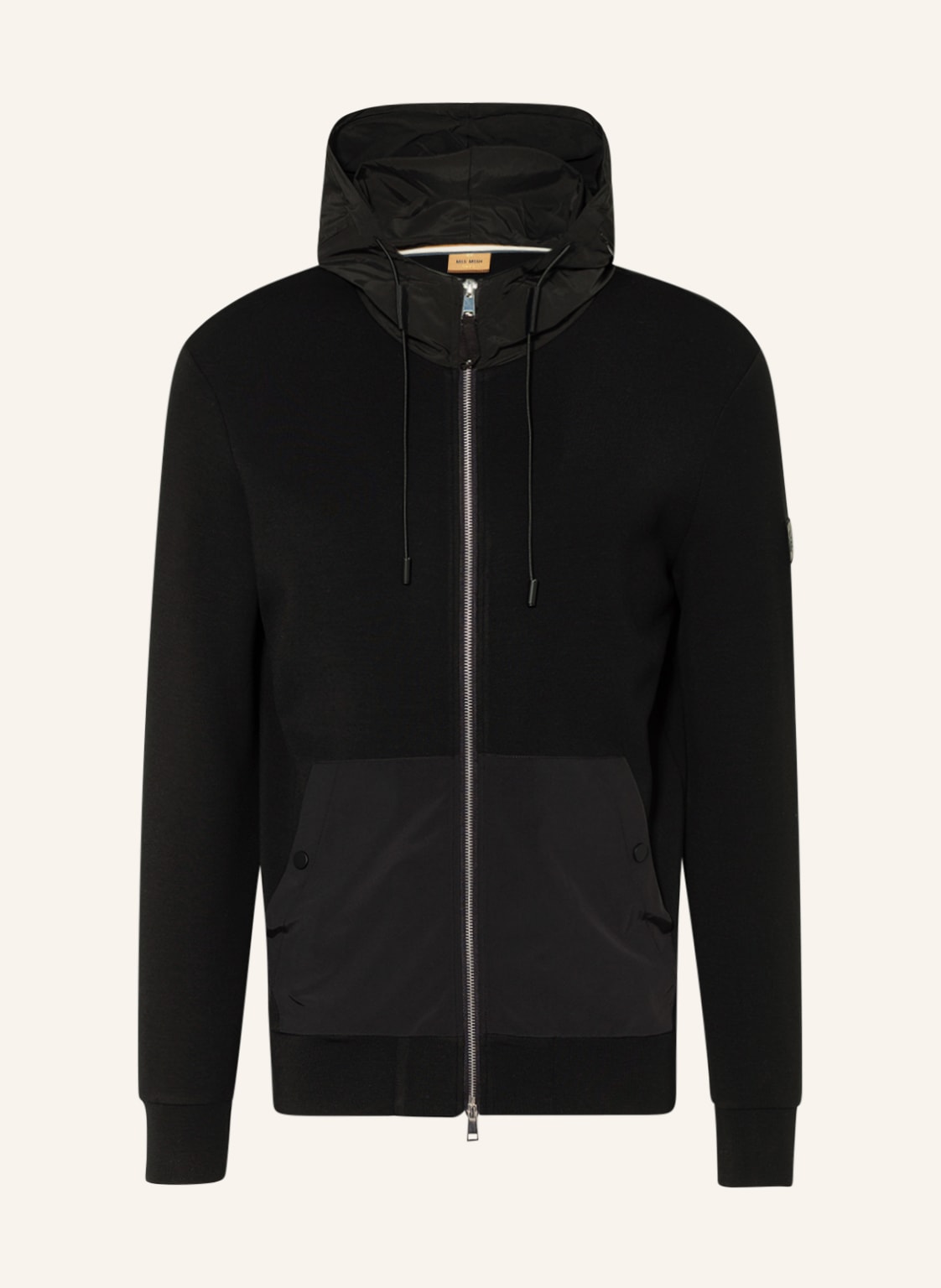 Image of Mos Mosh Gallery Sweatjacke Morgan Im Materialmix schwarz