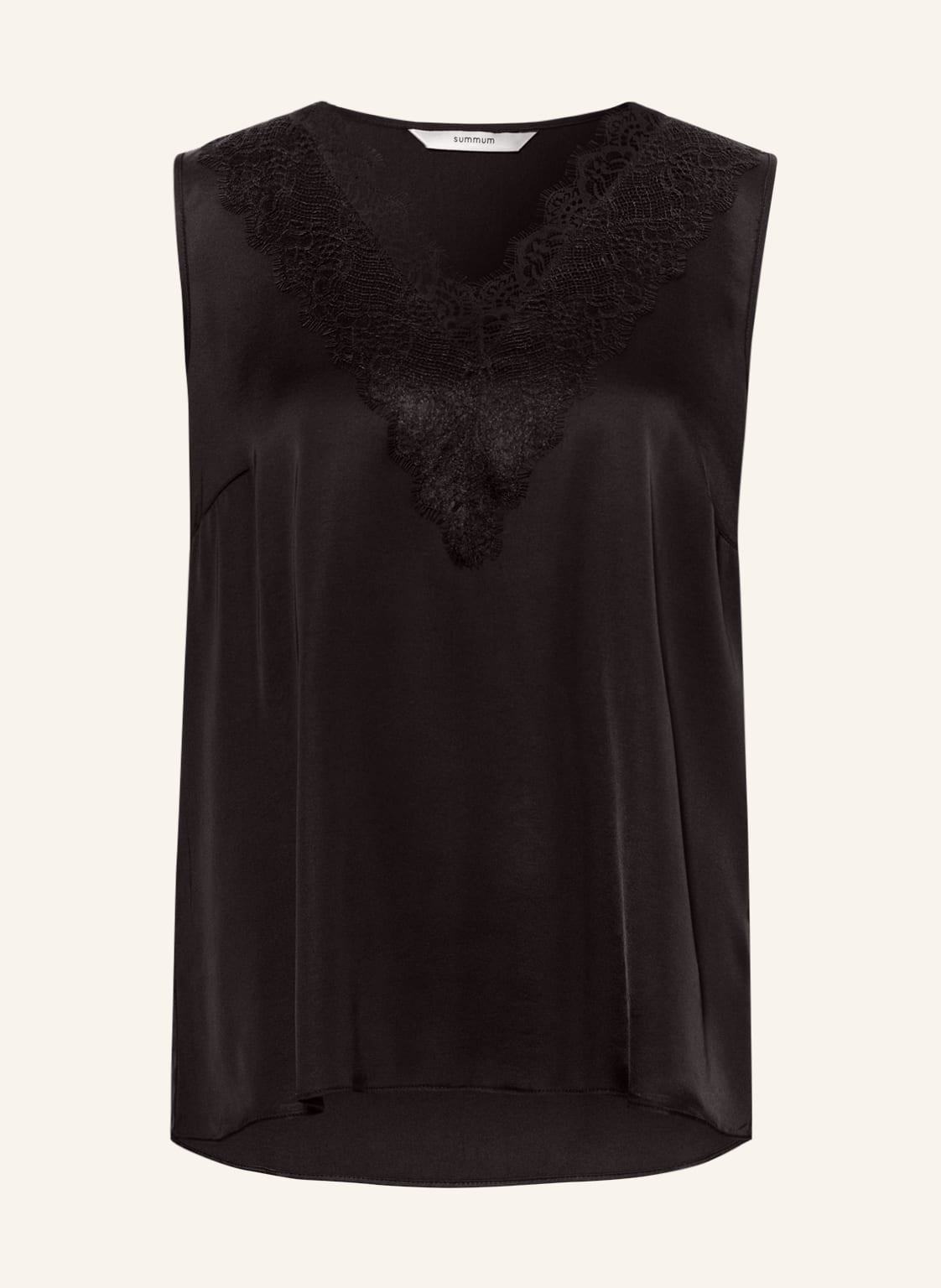 Image of Summum Woman Satintop Mit Spitze schwarz