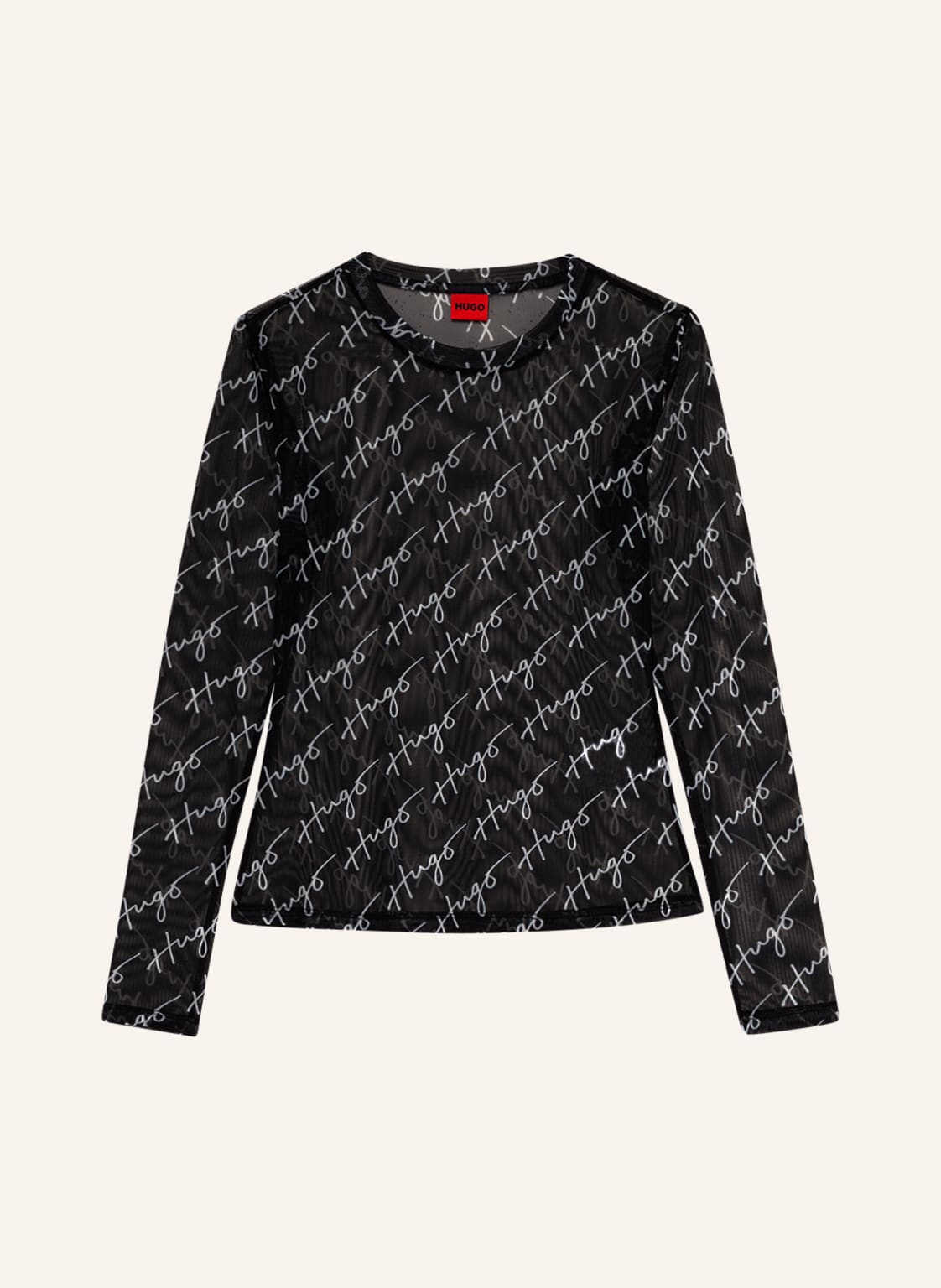 Image of Hugo Longsleeve Diralina Aus Mesh schwarz