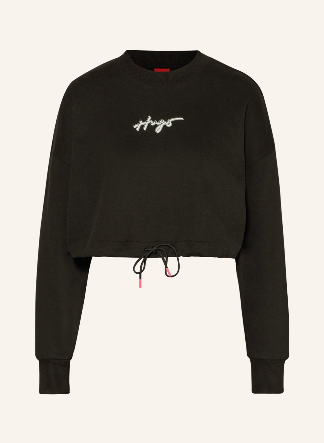 Image of Hugo Cropped-Sweatshirt Delive schwarz
