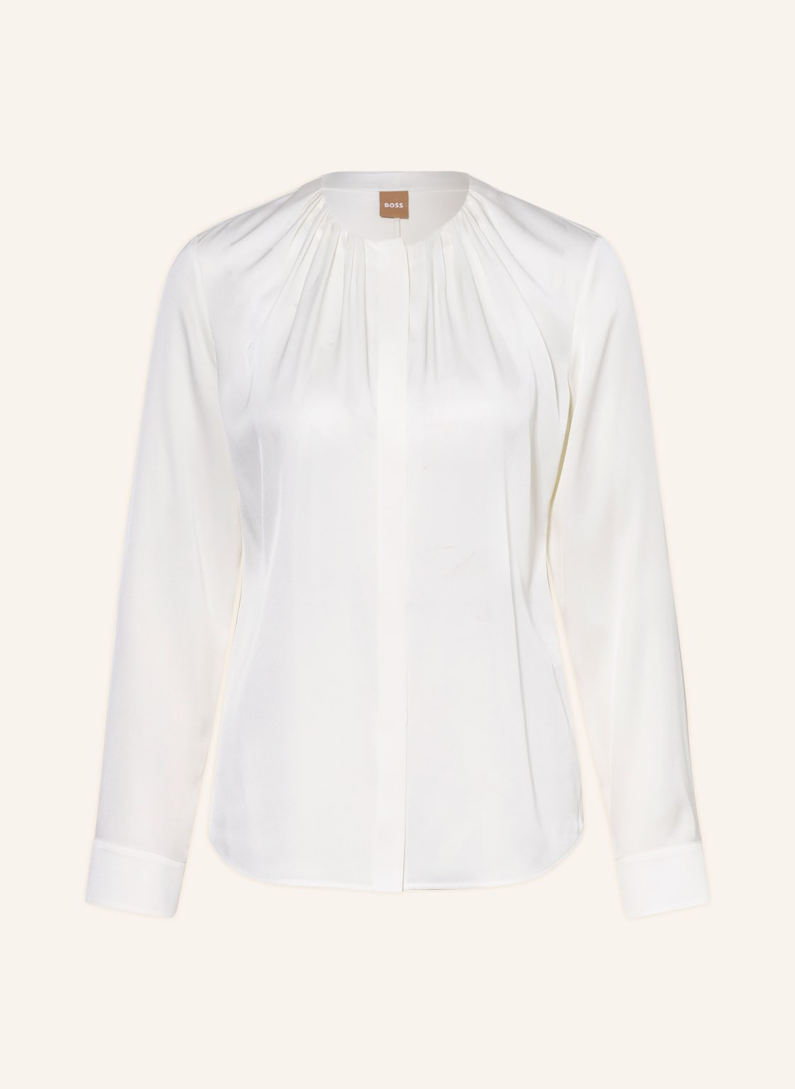 Image of Boss Blusenshirt Banorah Aus Seide weiss