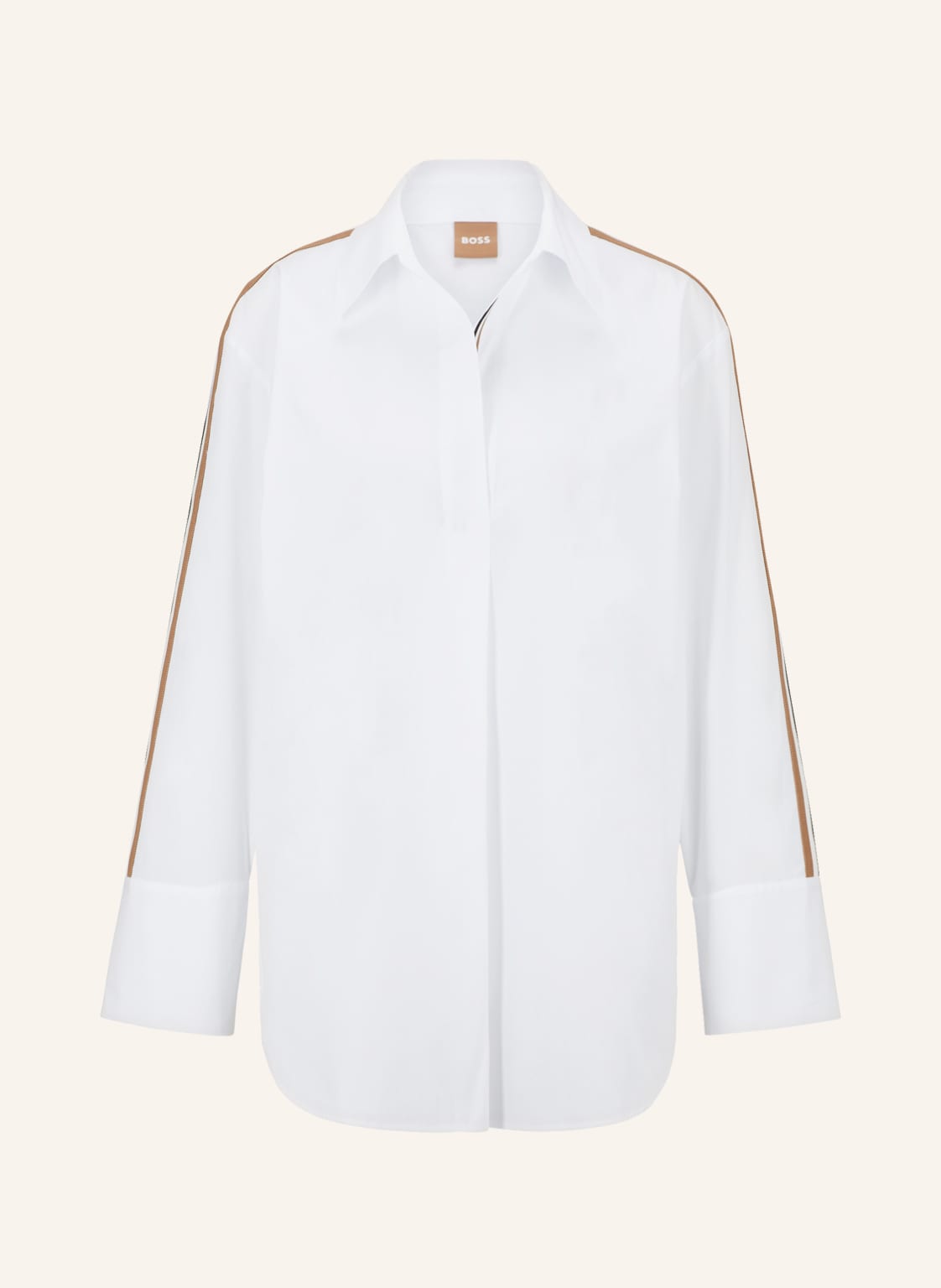 Image of Boss Blusenshirt Bicona Mit Galonstreifen weiss