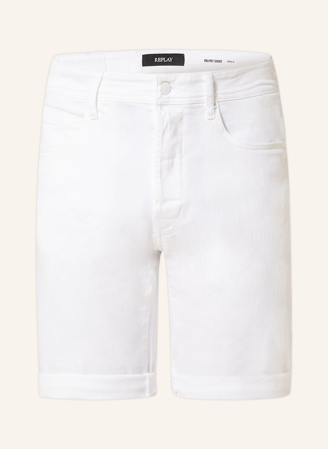 Image of Replay Jeansshorts Tapered Fit weiss