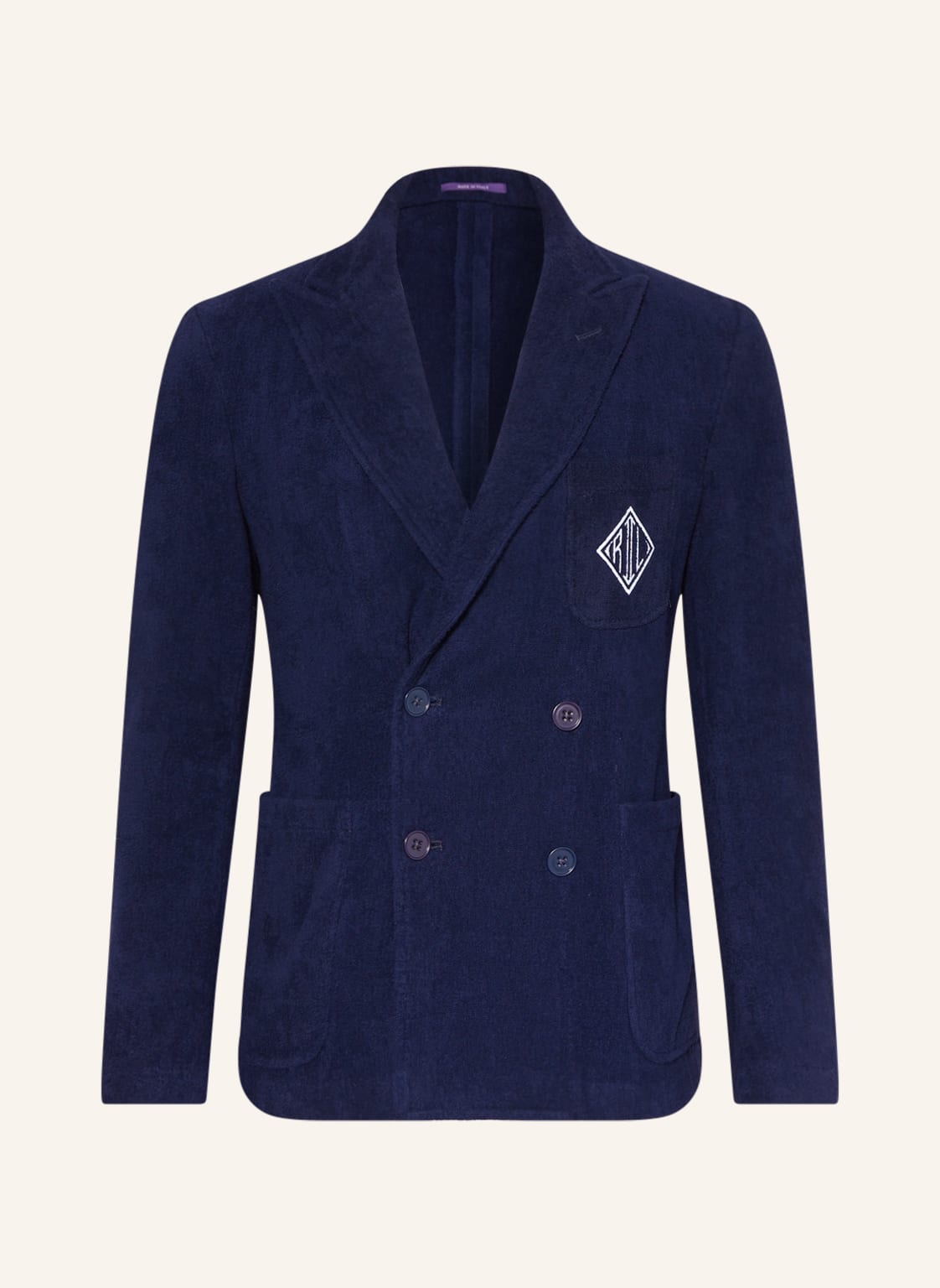 Image of Ralph Lauren Purple Label Frottee-Sakko Hardley Extra Slim Fit blau