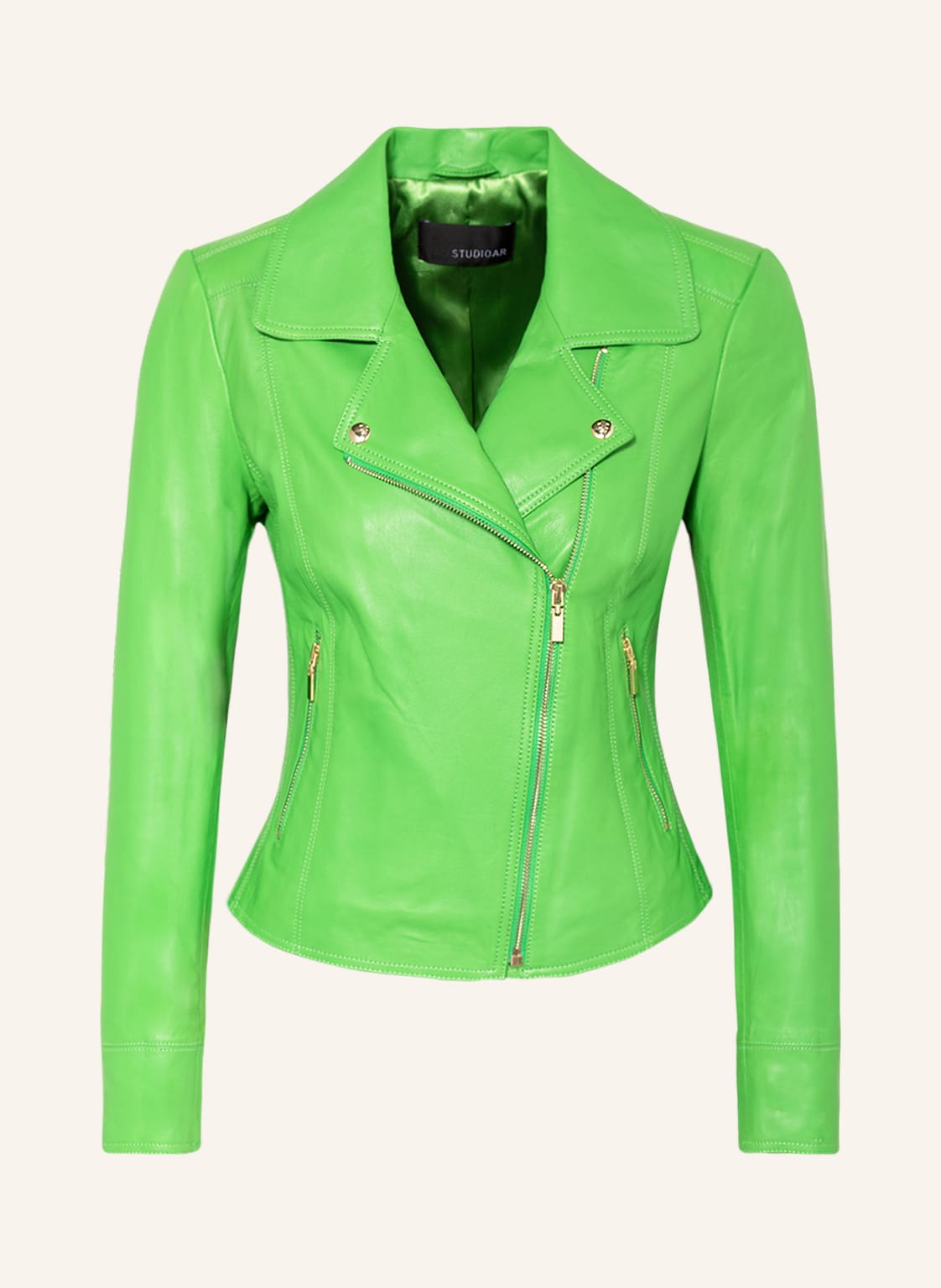 Image of Studio Ar Lederjacke Lovato gruen