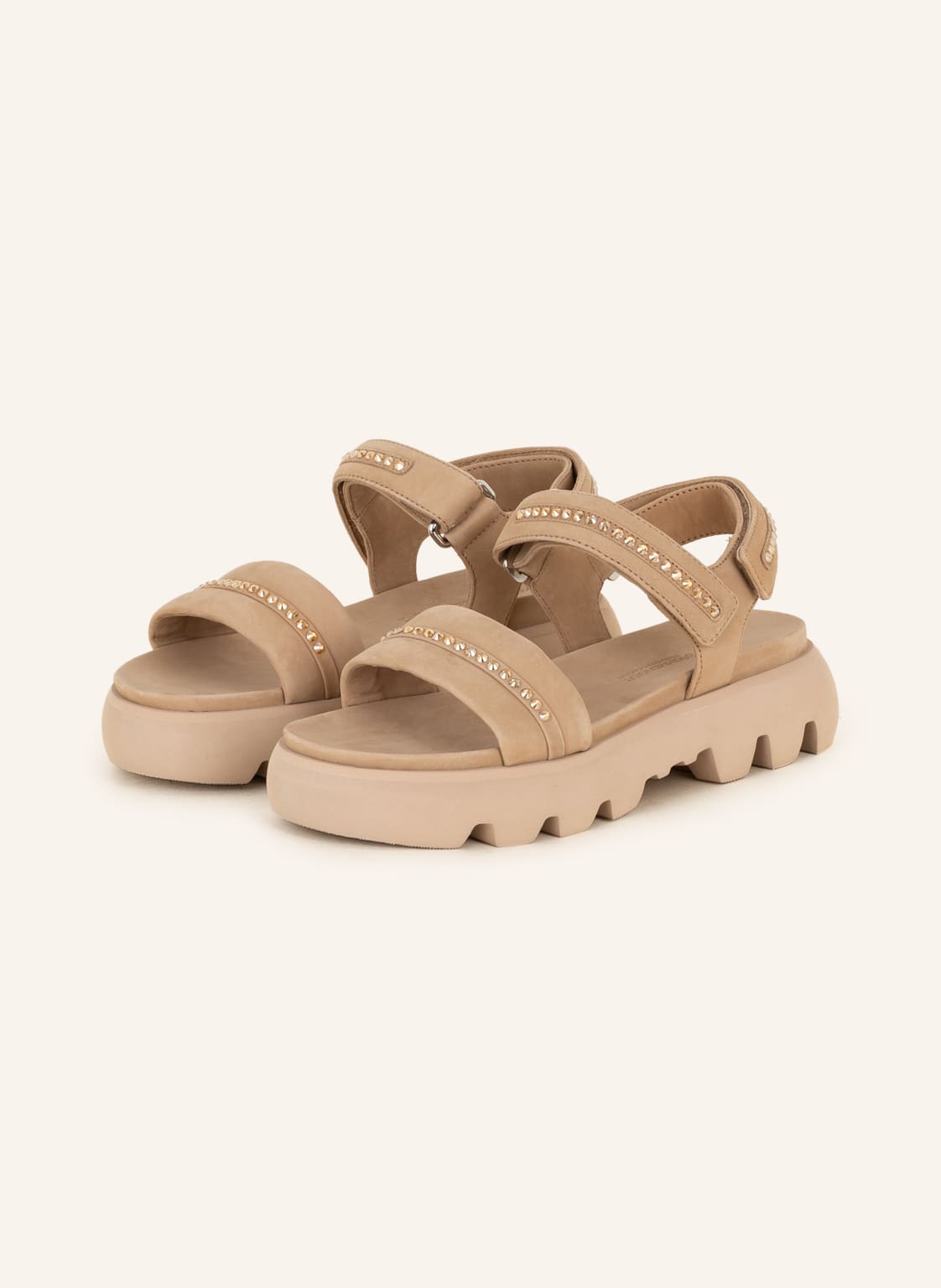 Image of Kennel & Schmenger Plateau-Sandalen Skill Mit Schmucksteinen beige