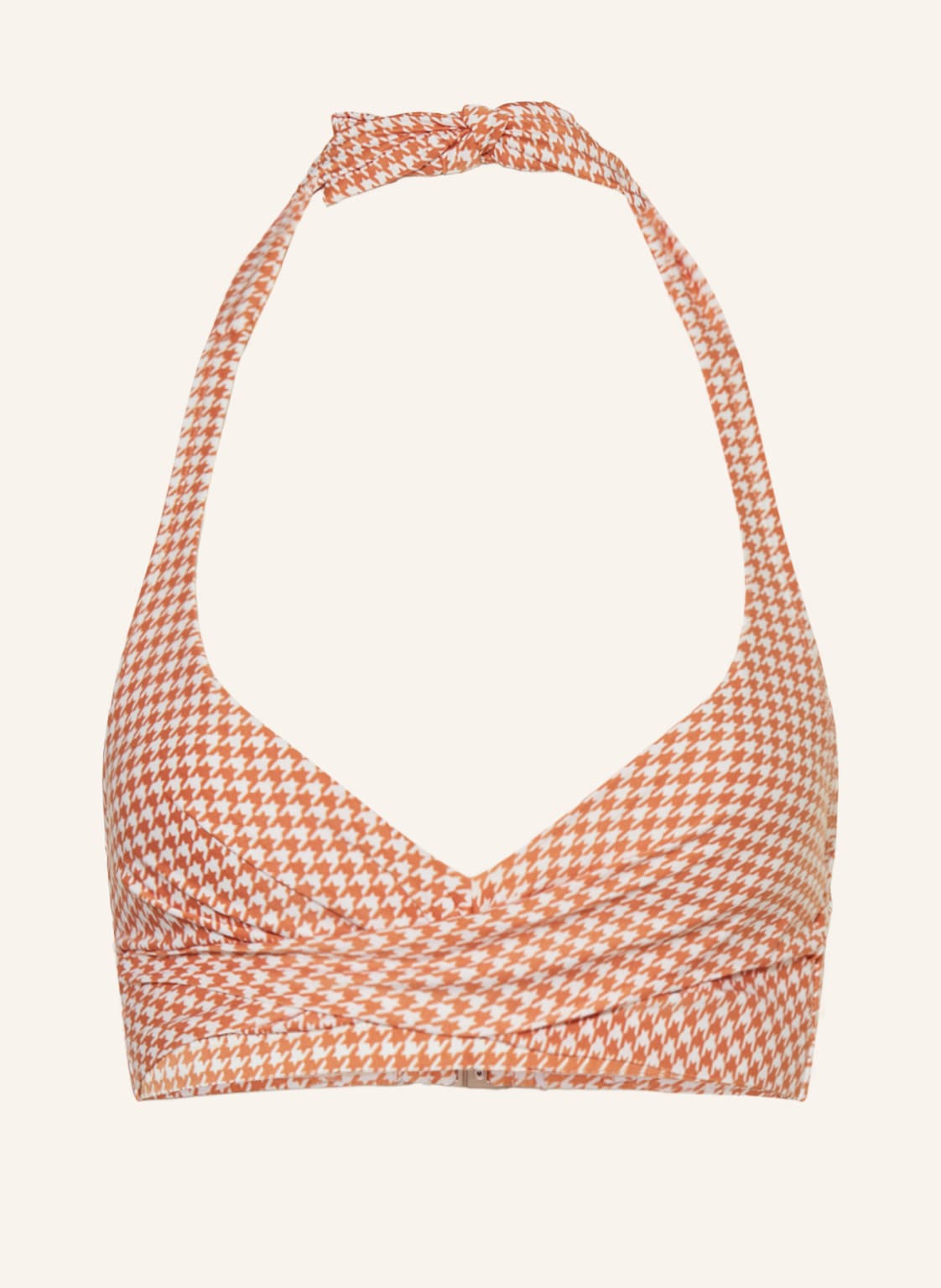 Image of Beachlife Neckholder-Bikini-Top Pied De Poule rot