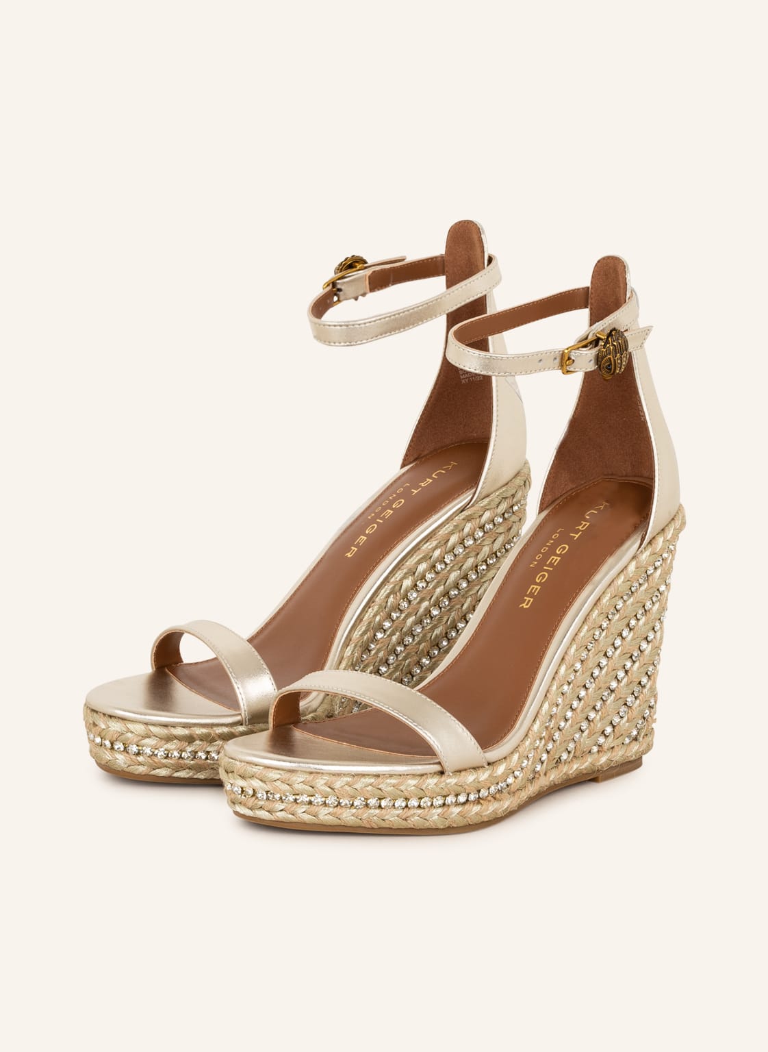 Image of Kurt Geiger Wedges Shoreditch Mit Schmucksteinen gold