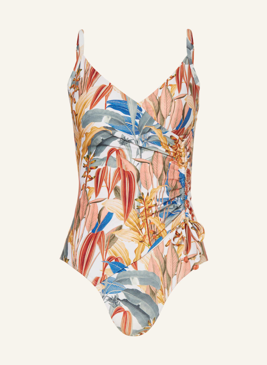 Image of Cyell Badeanzug Tropical Catch In Wickeloptik beige