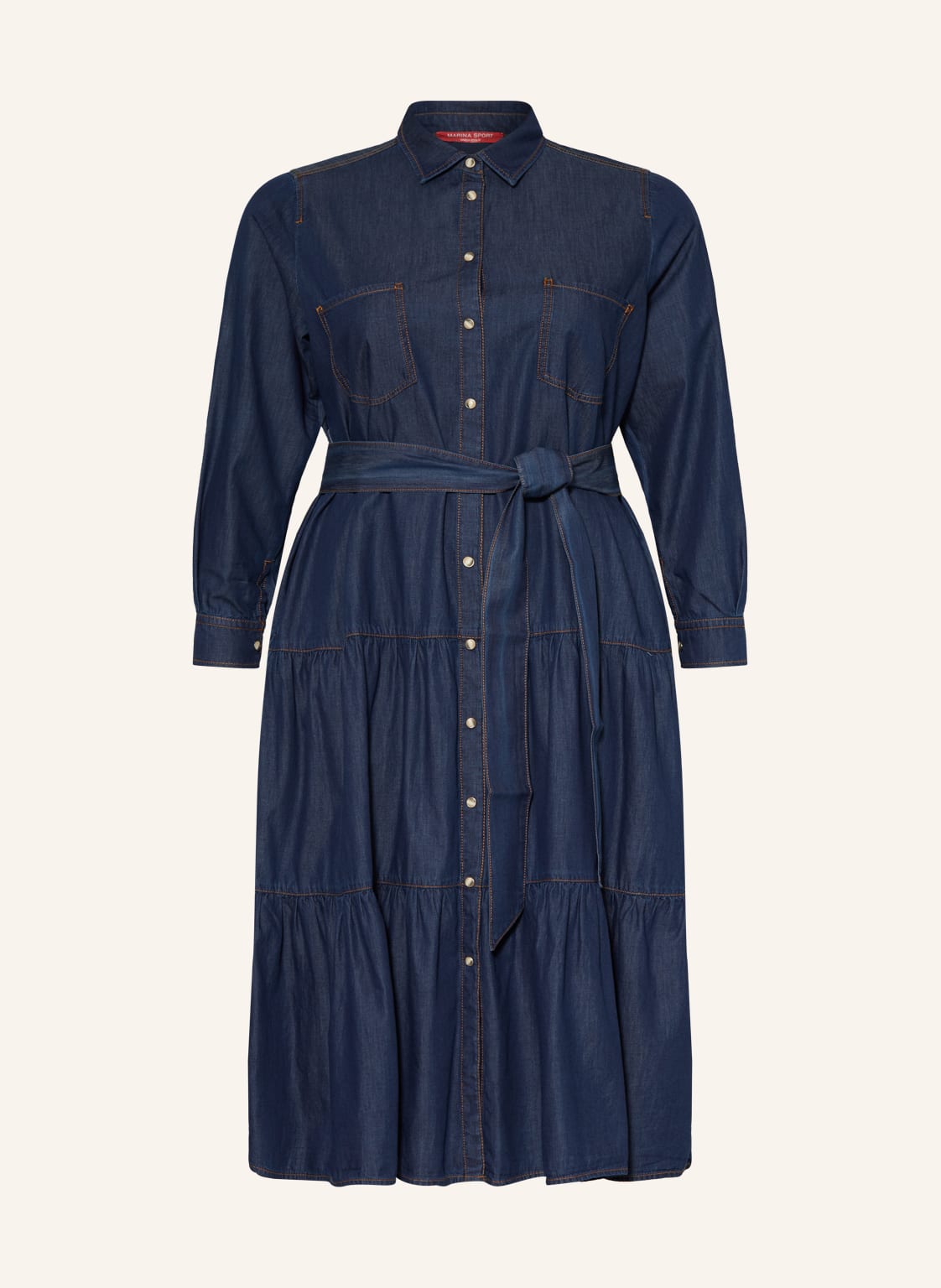 Image of Marina Rinaldi Sport Hemdblusenkleid Dakar In Jeansoptik blau