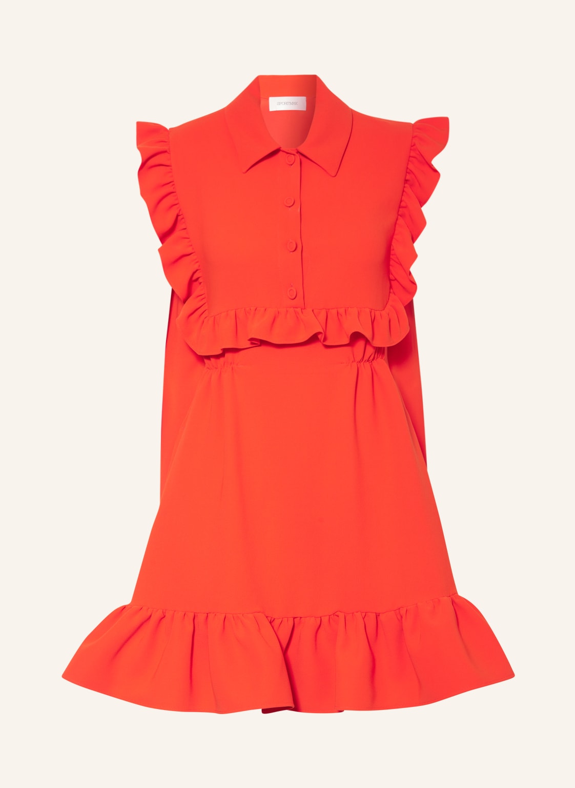 Image of Sportmax Kleid Ferito Mit Rüschen rot