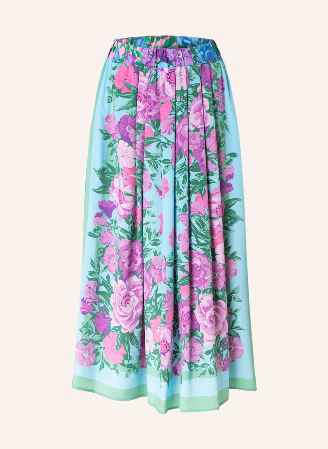 Image of Weekend Maxmara Seidenrock Simone Mit Plissees blau