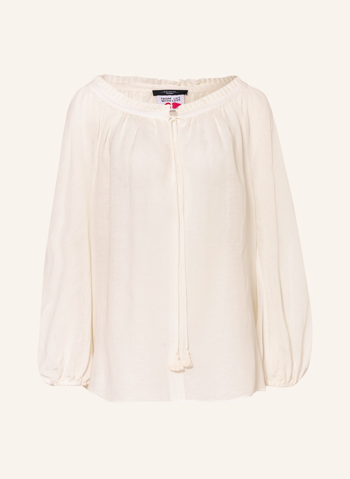 Image of Weekend Maxmara Blusenshirt Nazario Mit Leinen weiss