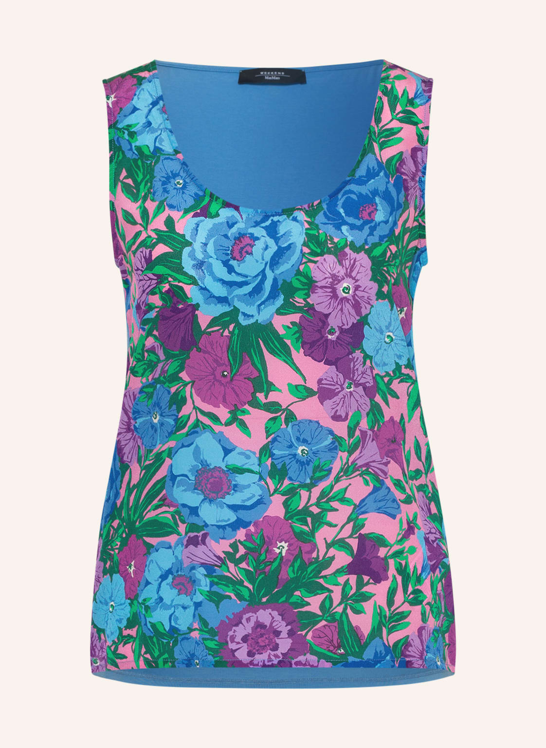 Image of Weekend Maxmara Blusentop Edgard Im Materialmix Aus Seide blau