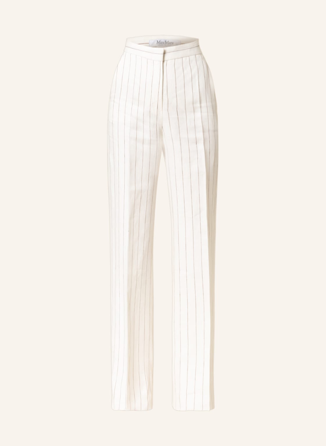 Image of Max Mara Marlenehose Popoli Aus Leinen weiss