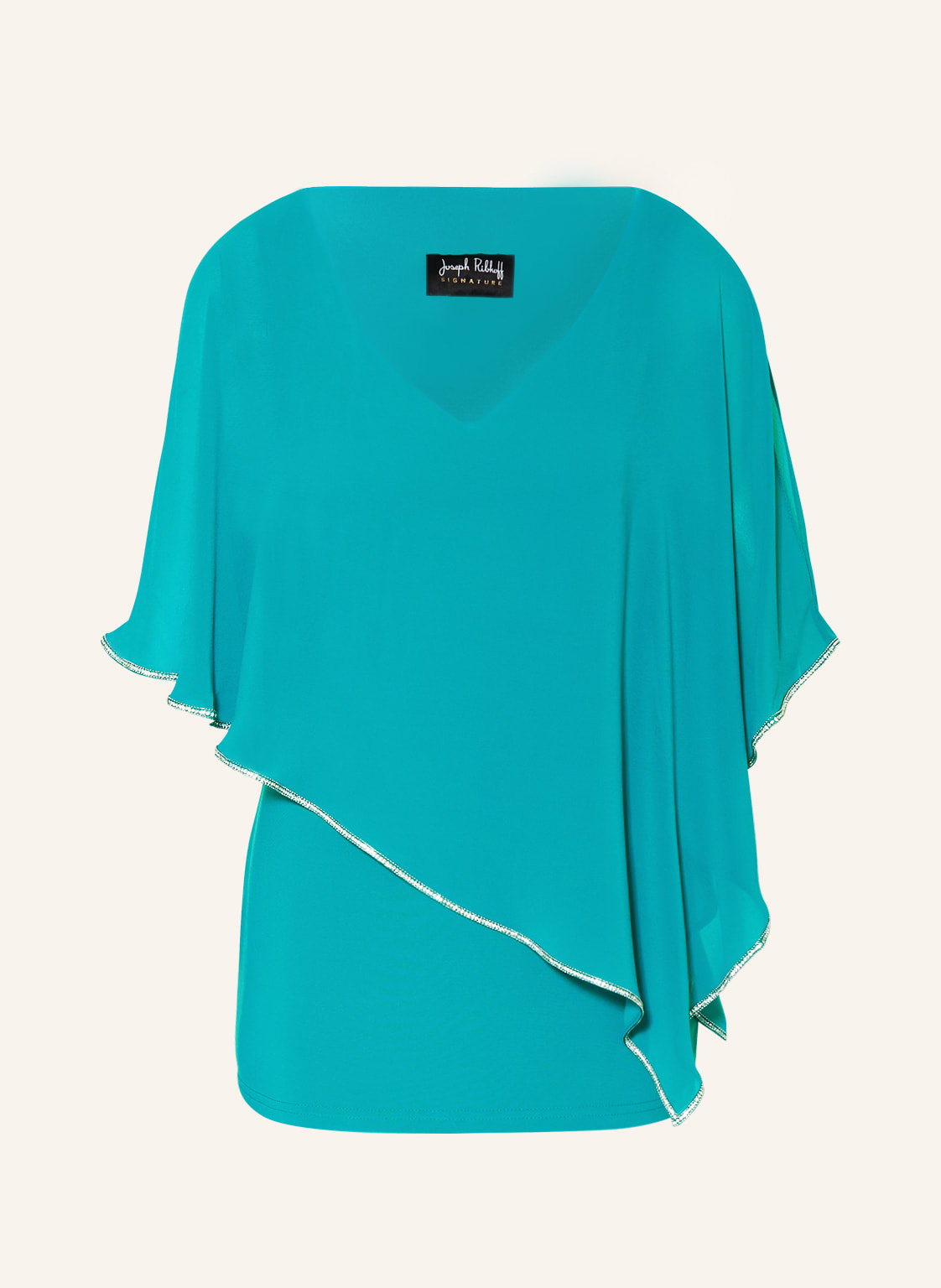 Image of Joseph Ribkoff Signature Blusentop Mit Cut-Outs Und Schmucksteinen blau