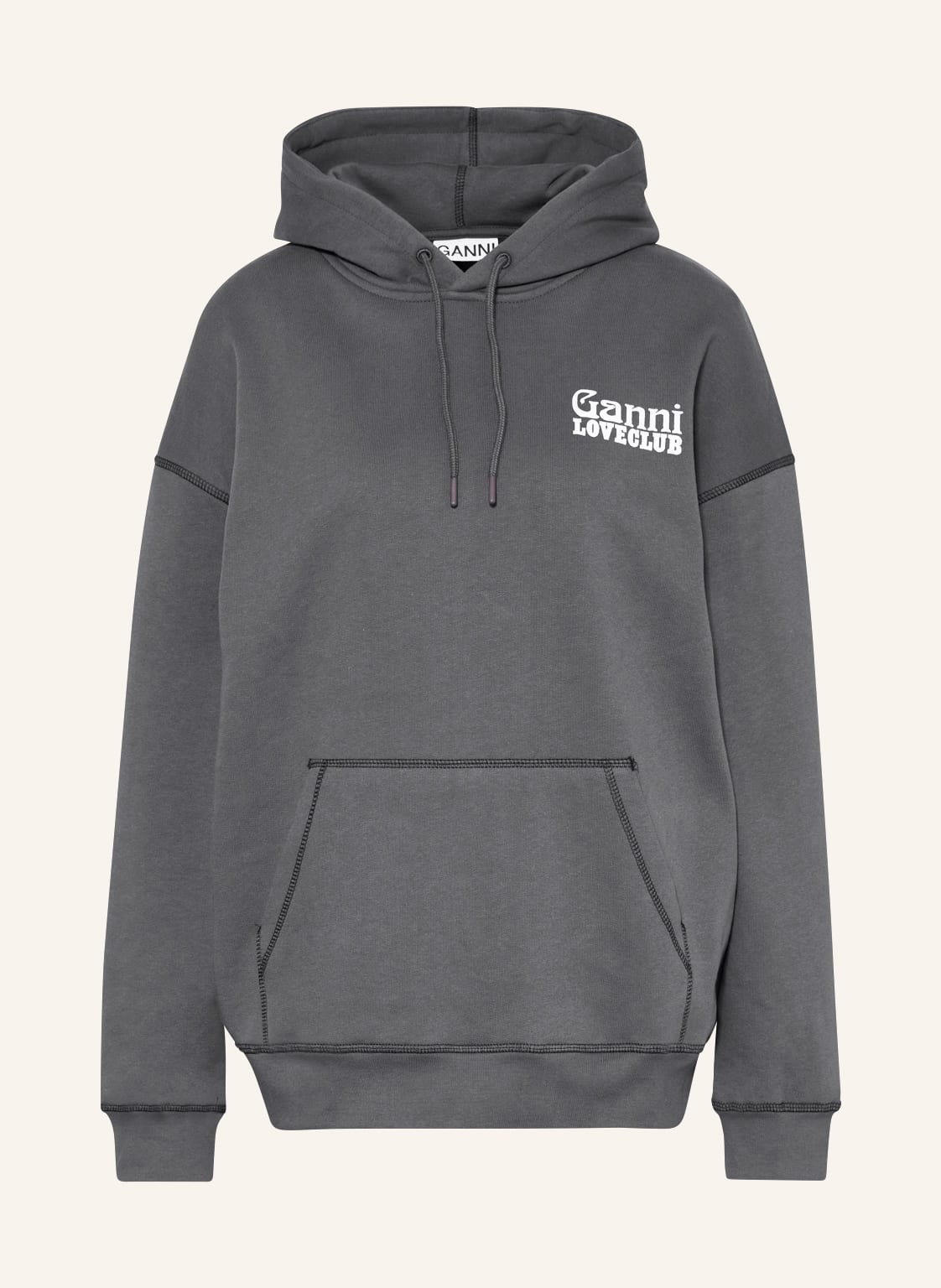 Image of Ganni Oversized-Hoodie grau