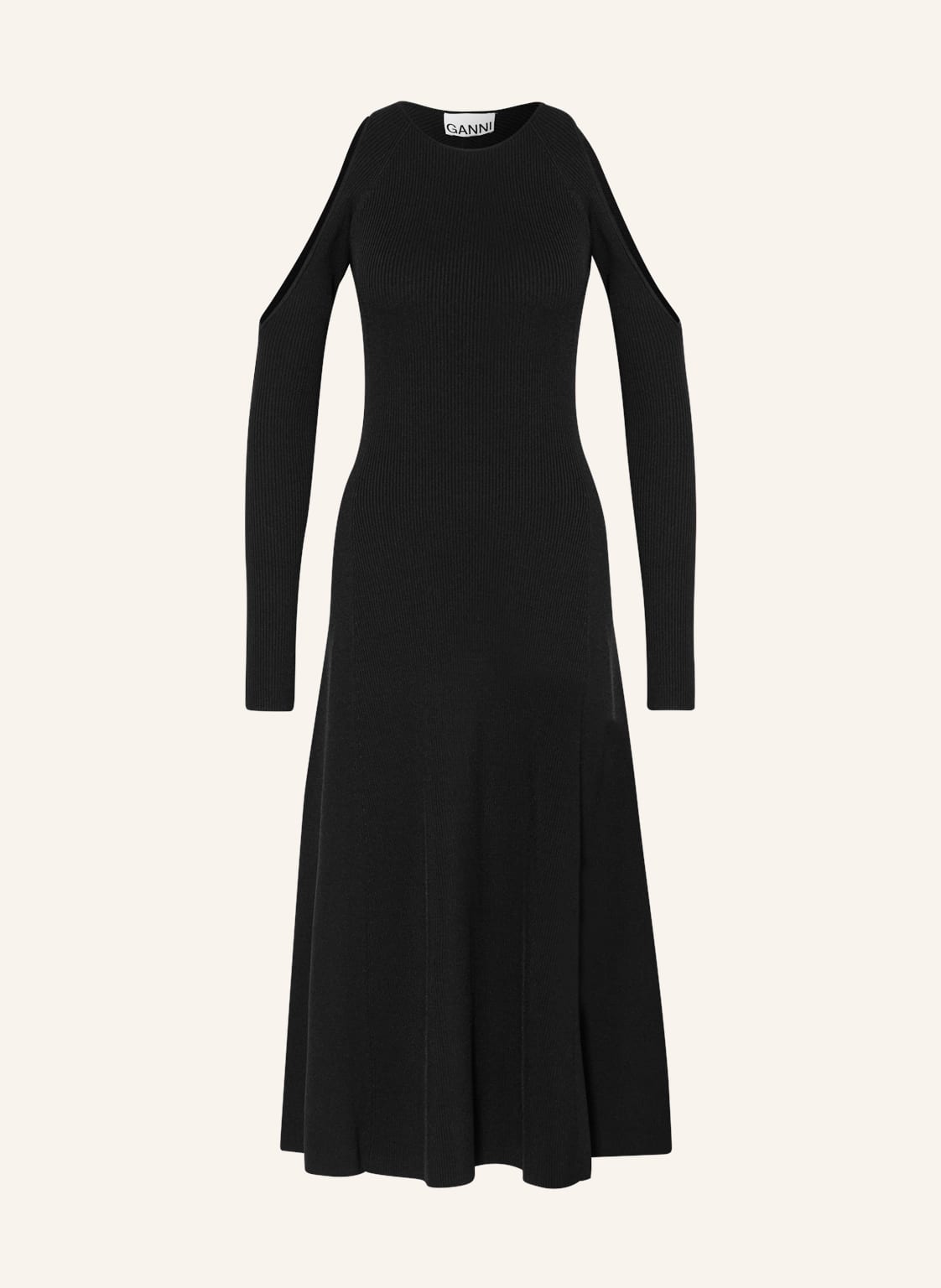 Image of Ganni Strickkleid Mit Cut-Outs schwarz