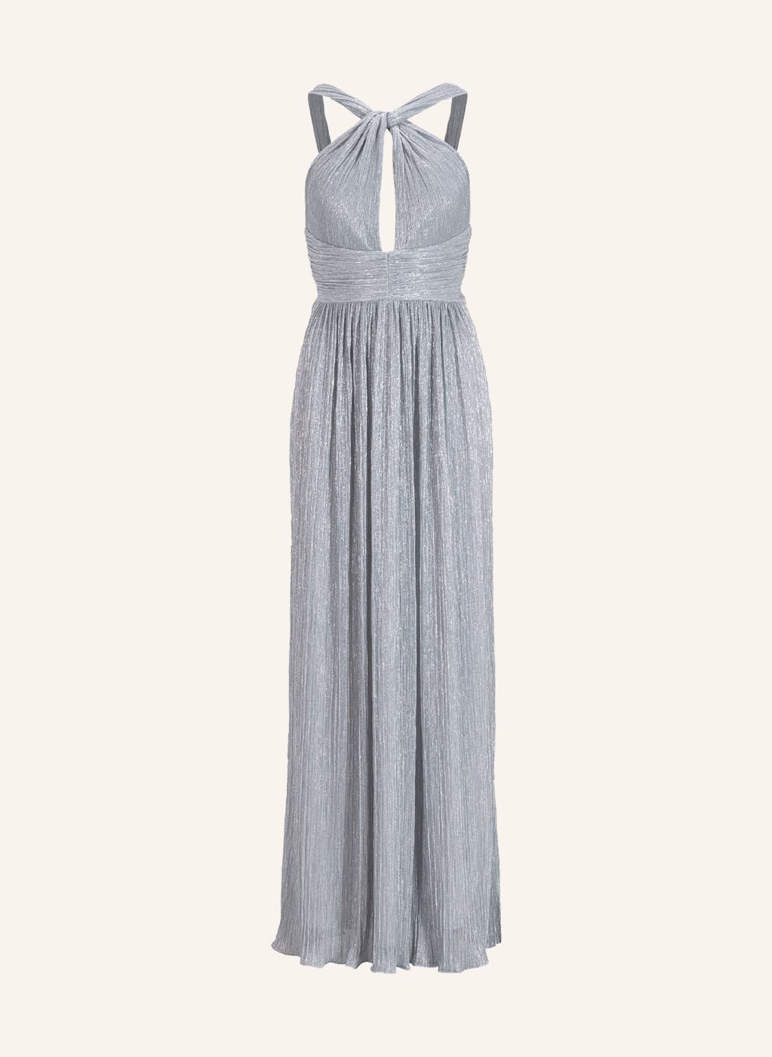 Image of Swing Abendkleid Mit Plissees Und Glitzergarn grau