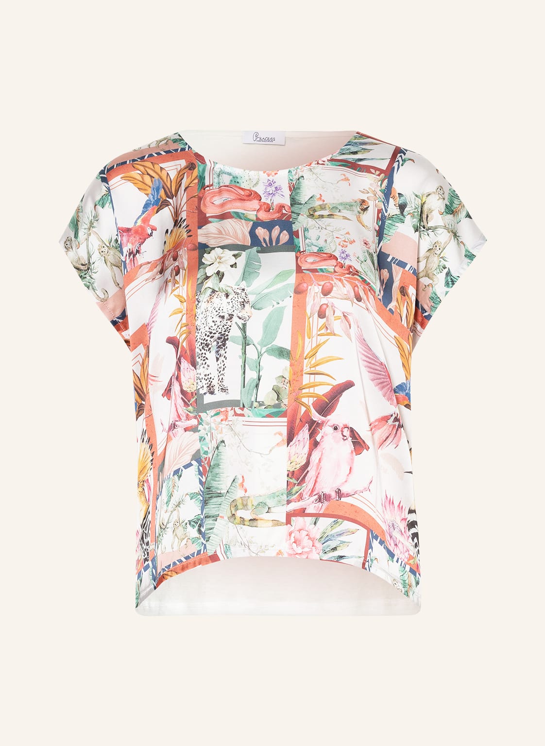 Image of Princess Goes Hollywood T-Shirt Im Materialmix Mit Leinen rosa