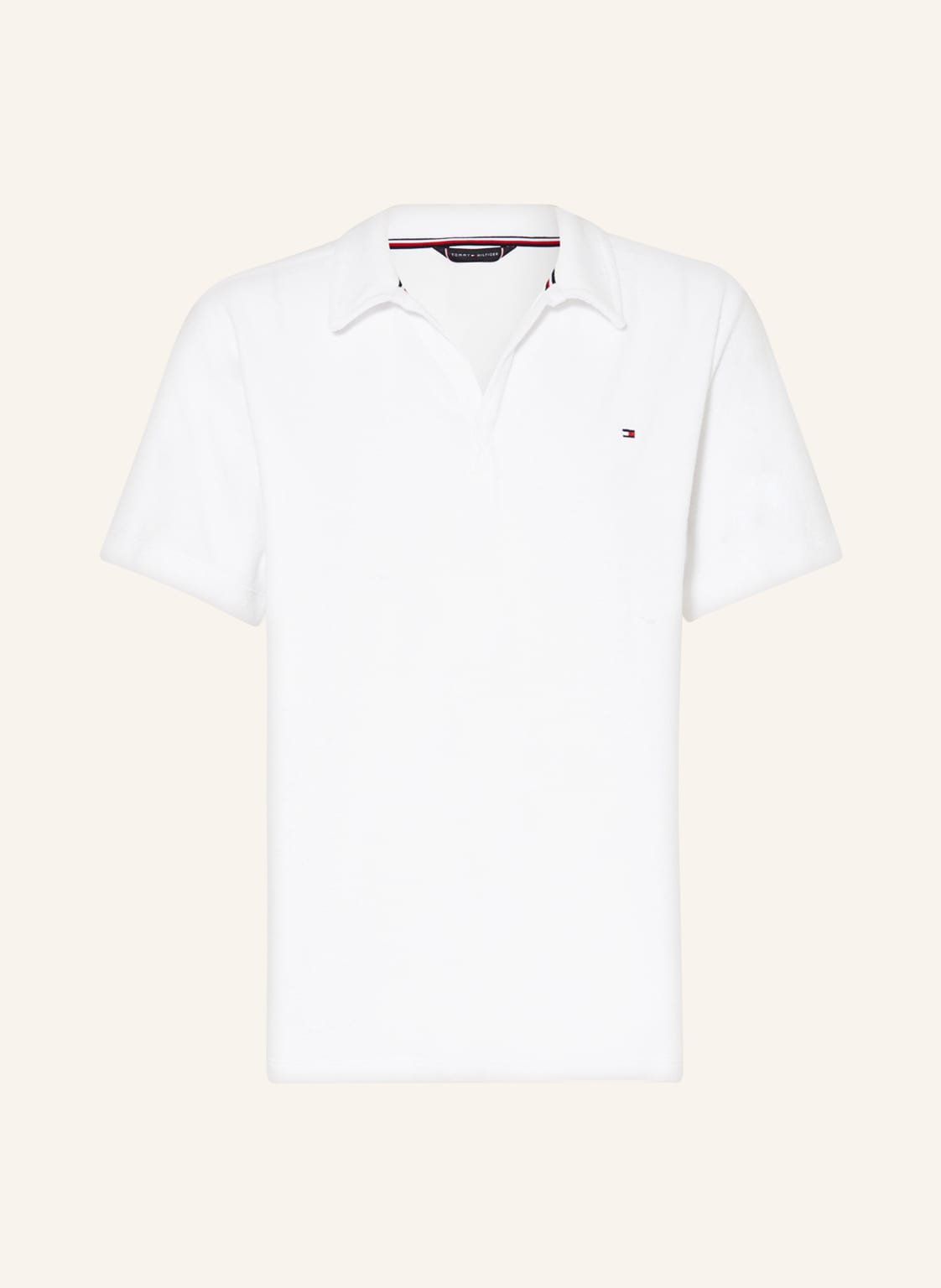 Image of Tommy Hilfiger Frottee-Poloshirt weiss
