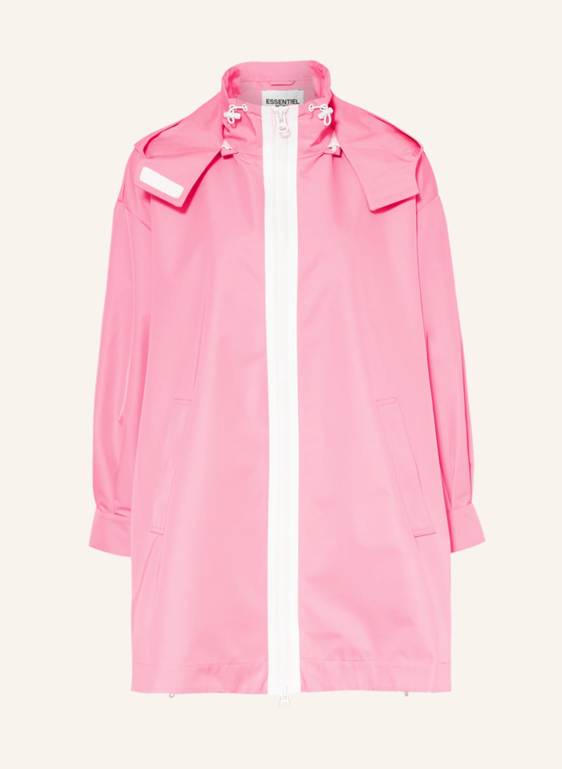 Image of Essentiel Antwerp Oversized-Jacke Deal Mit Abnehmbarer Kapuze pink