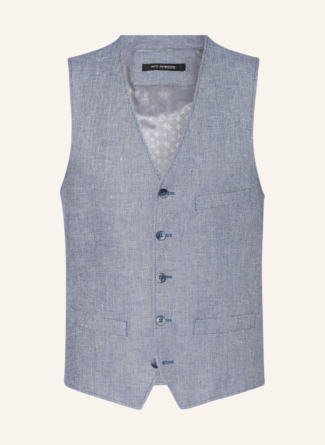 Image of Roy Robson Anzugweste Slim Fit Mit Leinen blau