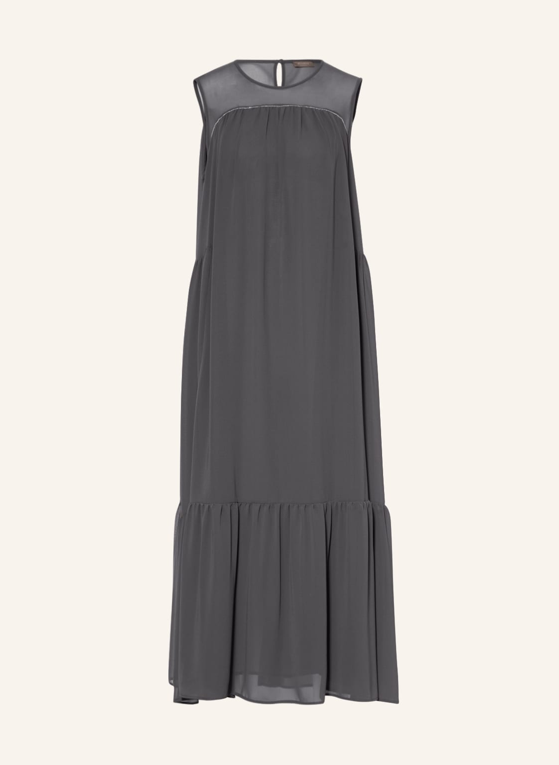 Image of Peserico Kleid Mit Schmuckperlen grau