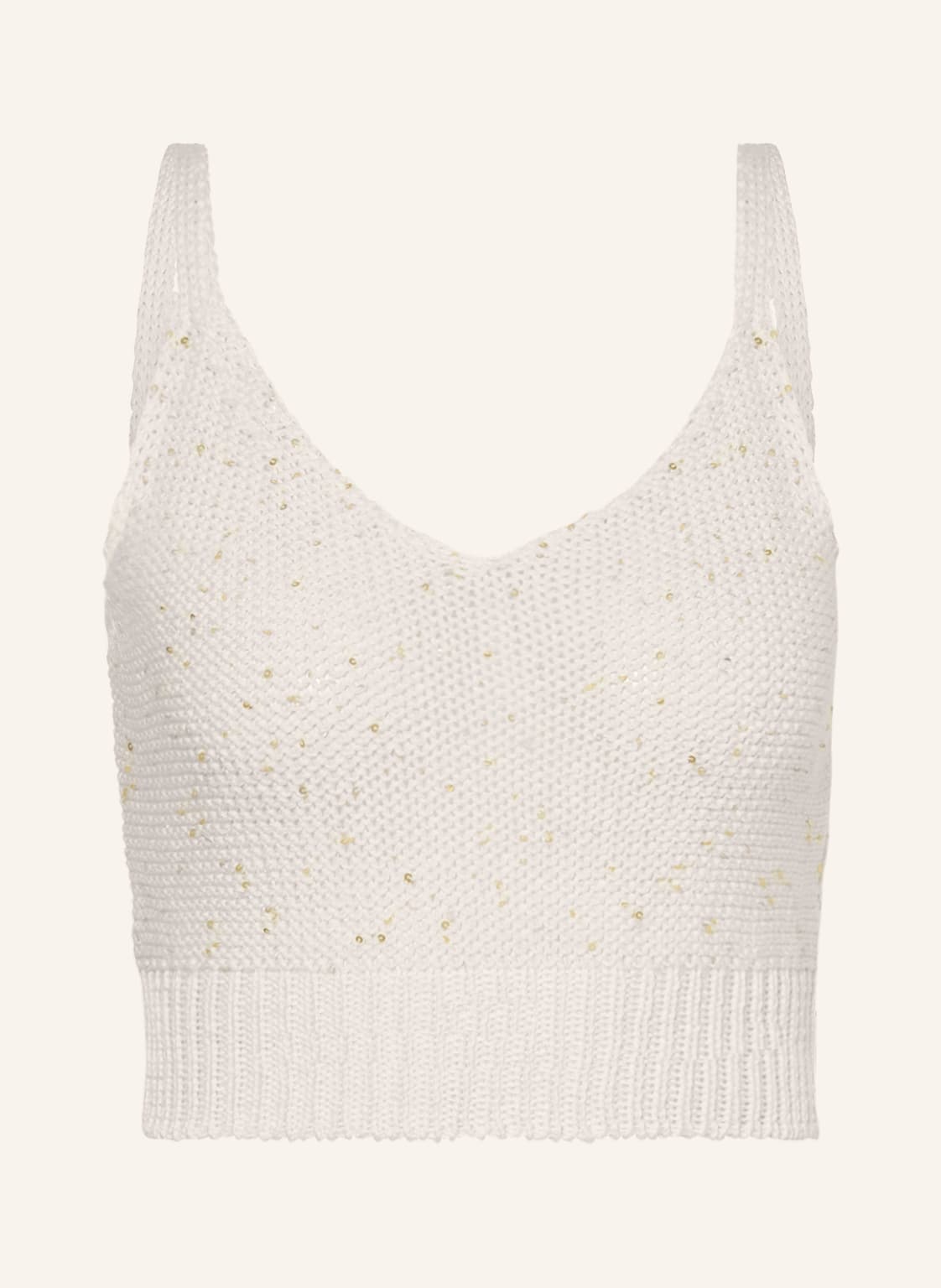 Image of Peserico Cropped-Stricktop Mit Pailletten weiss