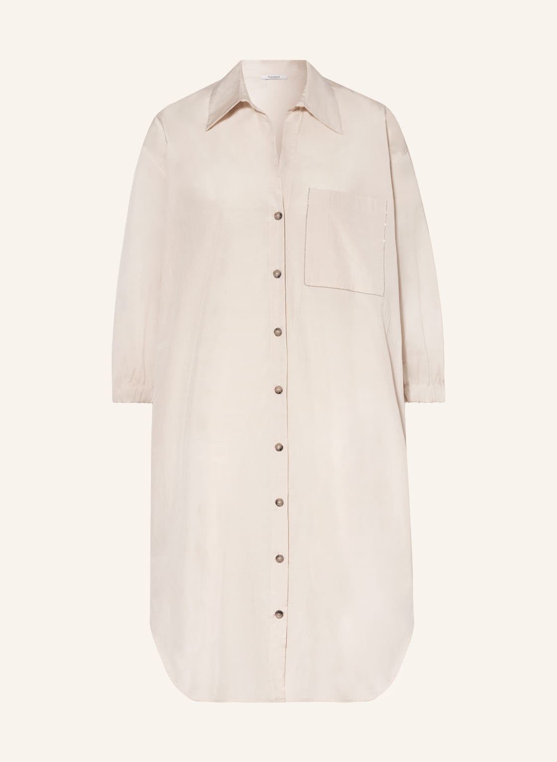 Image of Peserico Hemdbluse Mit 3/4-Arm Und Schmucksteinen beige