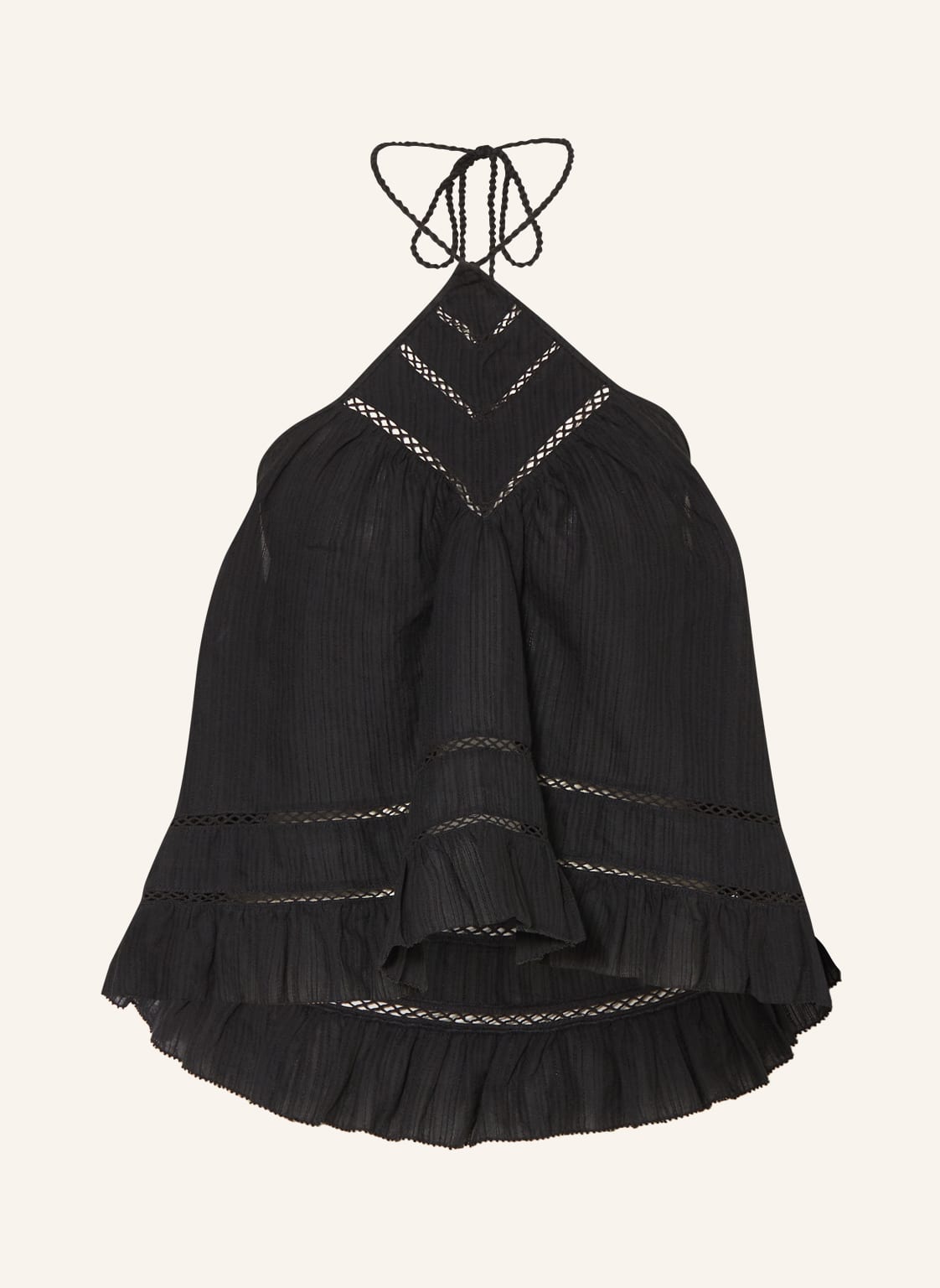 Image of Isabel Marant Étoile Top Lisio Mit Leinen Und Rüschen schwarz