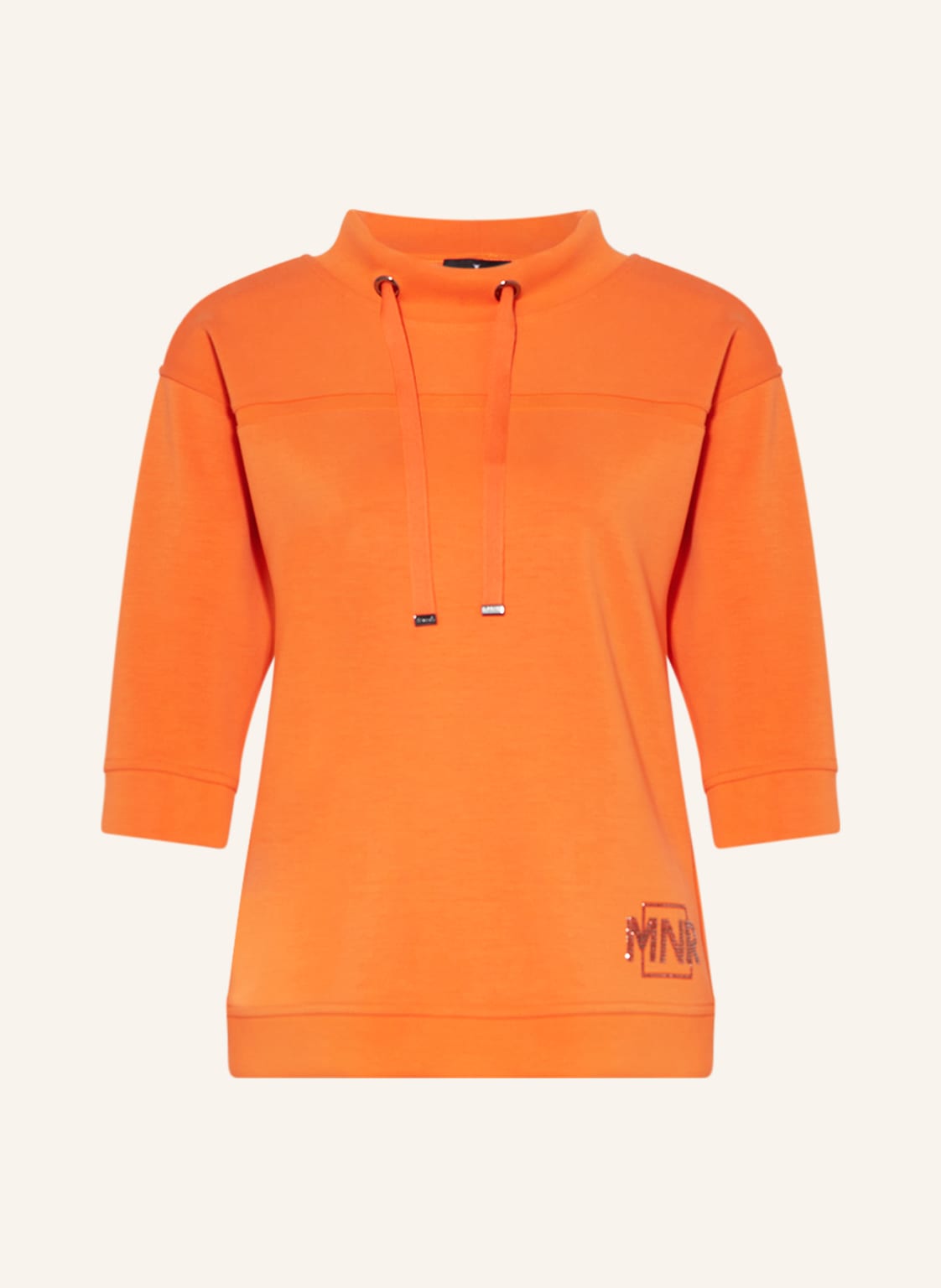 Image of Monari Shirt Mit 3/4-Arm Und Schmucksteinen orange