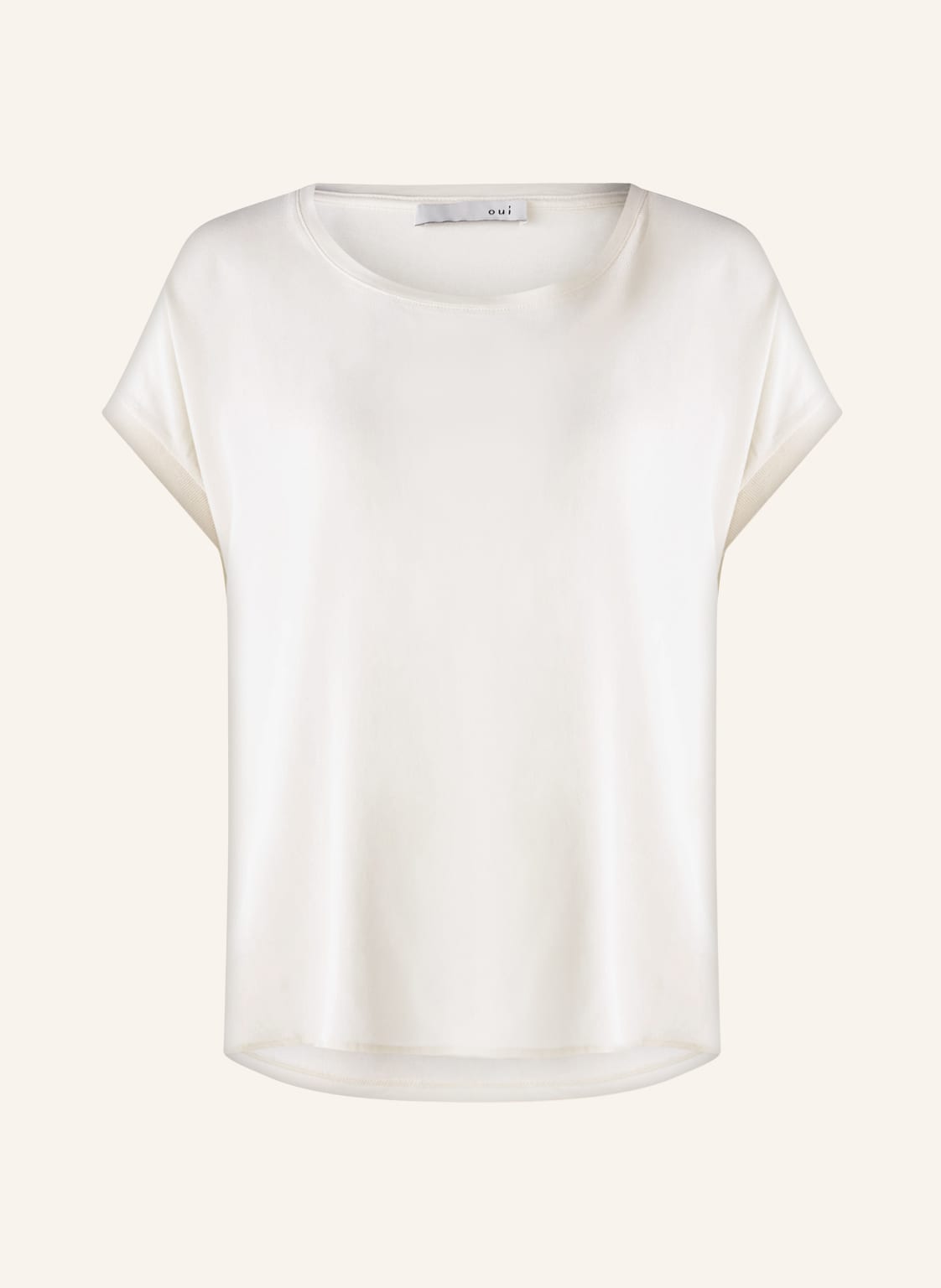 Image of Oui Blusenshirt Im Materialmix weiss