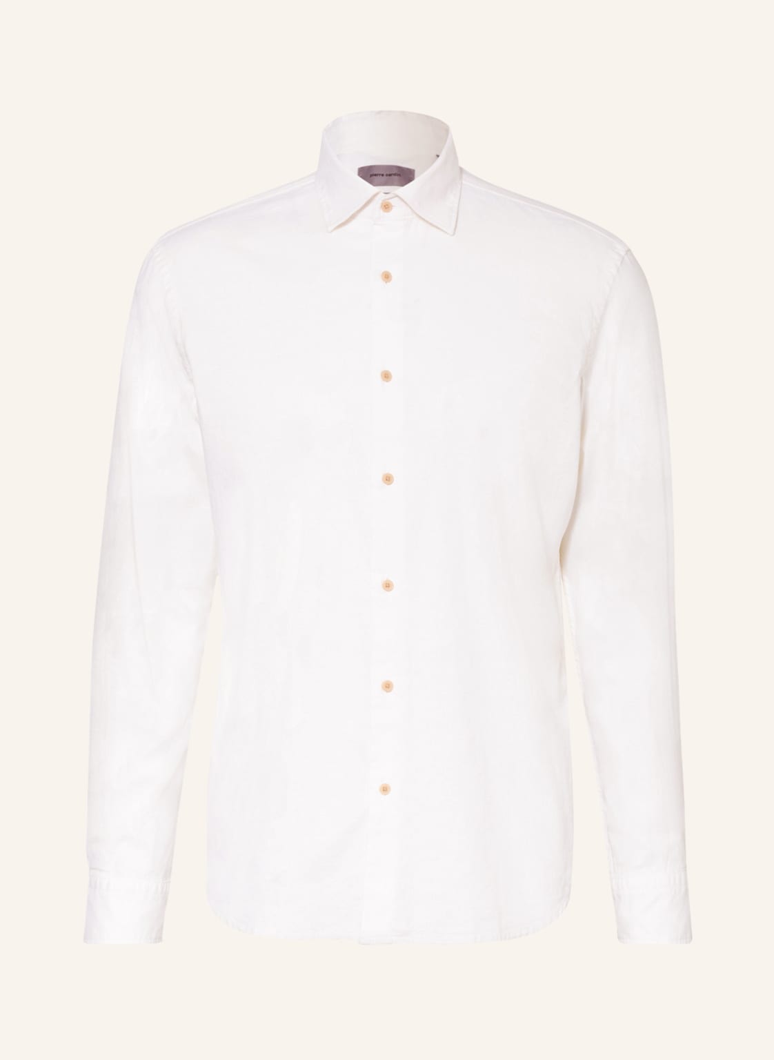 Image of Pierre Cardin Hemd Kervin Modern Fit Mit Leinen weiss