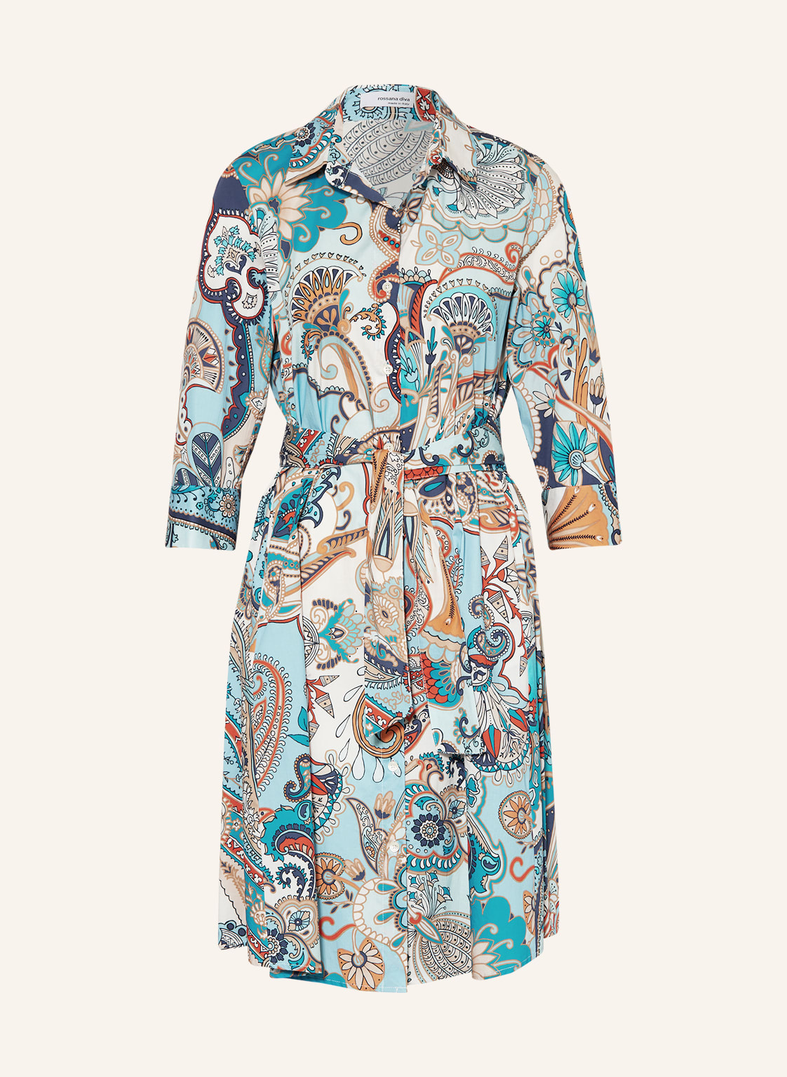 Image of Rossana Diva Hemdblusenkleid Mit 3/4-Arm blau