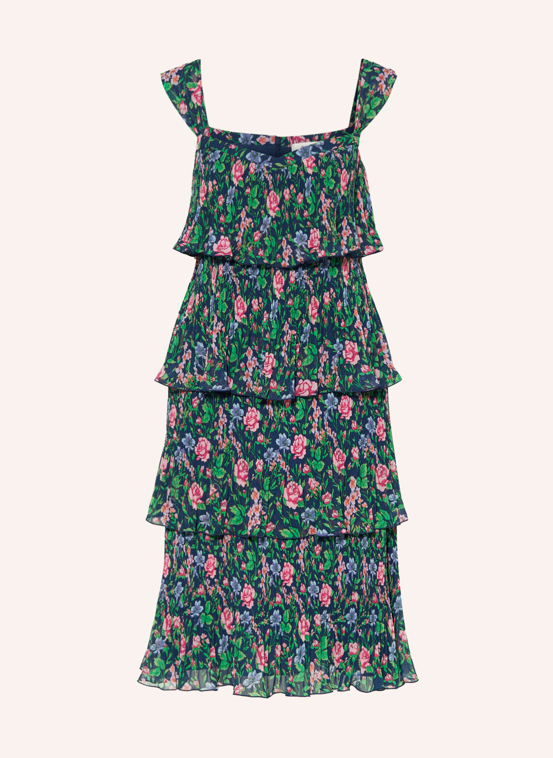 Image of Diane Von Furstenberg Plisseekleid Loupette Mit Volants blau