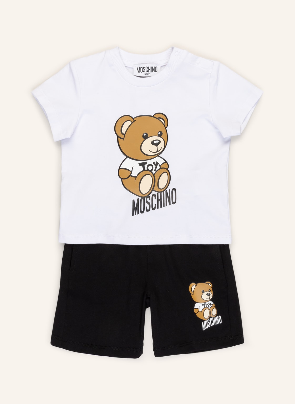 Image of Moschino Set: T-Shirt Und Shorts weiss