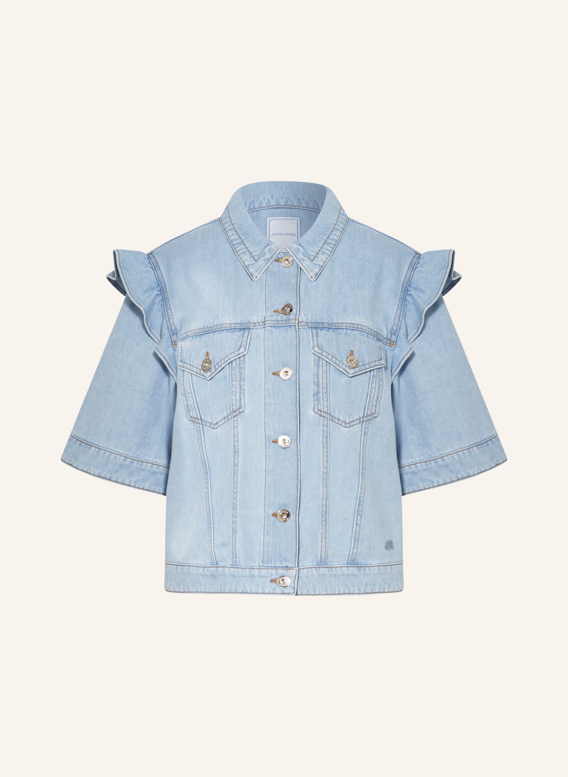 Image of Jacob Cohen Jeansjacke Mit Rüschen blau