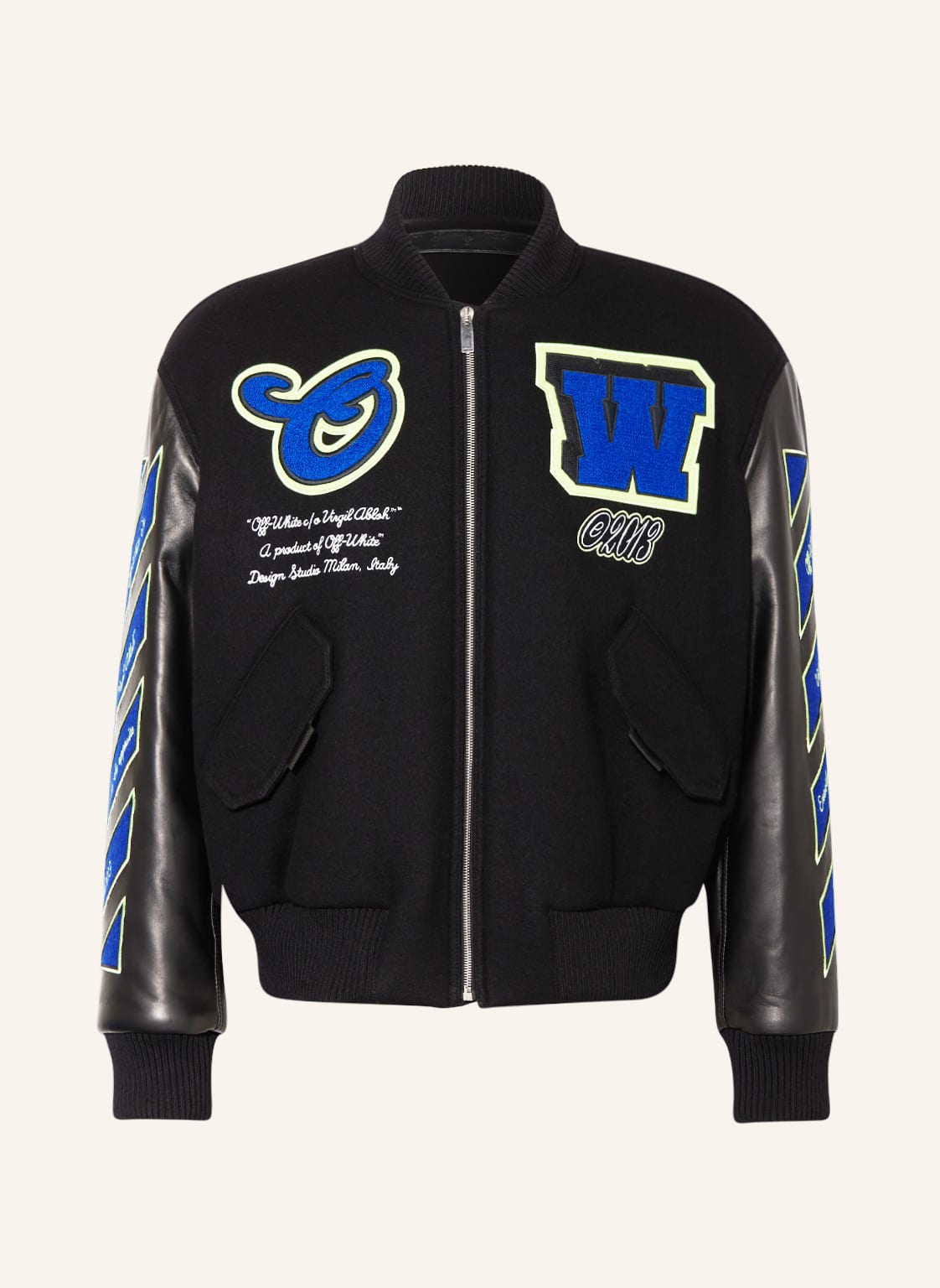 Image of Off-White Blouson Im Materialmix schwarz