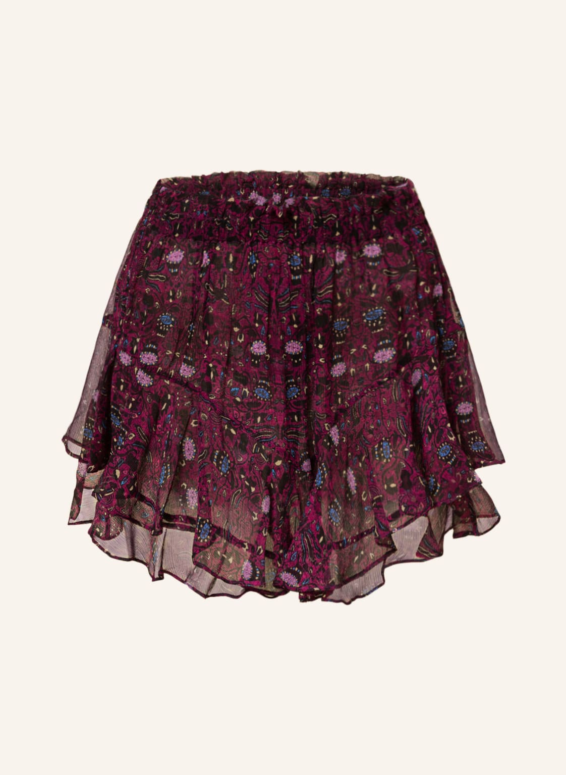 Image of Isabel Marant Seidenskort Aboreli Mit Volants pink