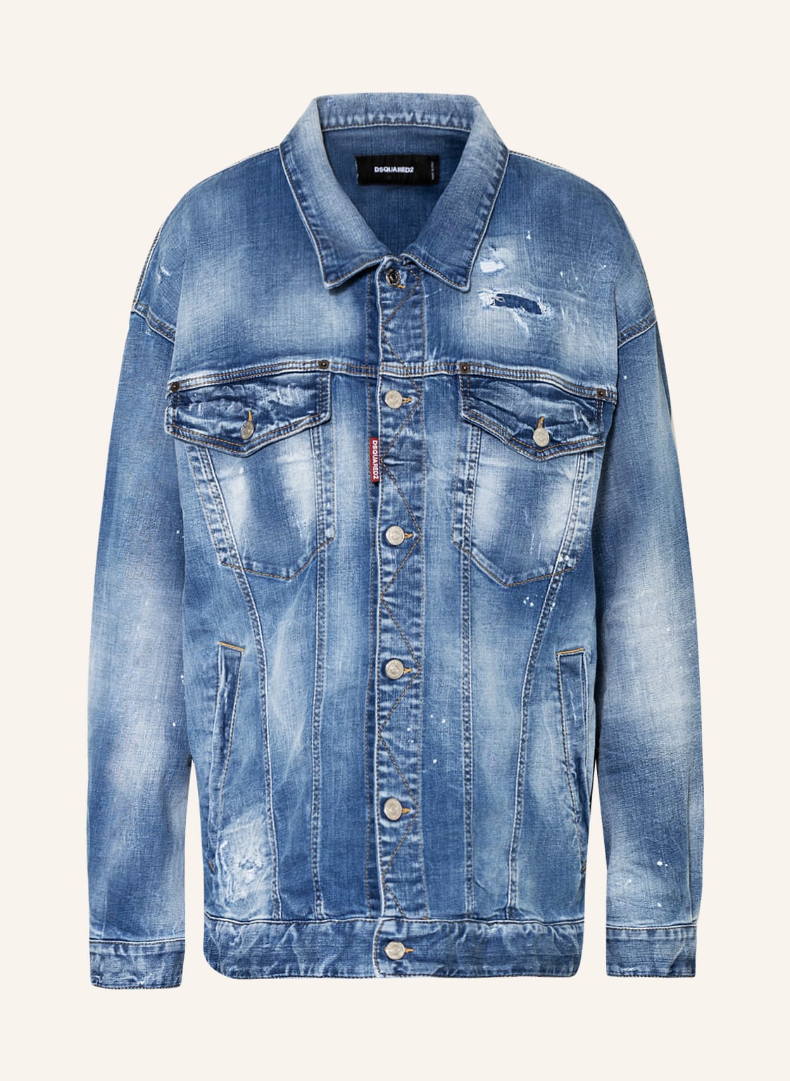 Image of dsquared2 Oversized-Jeansjacke Icon Sunset blau