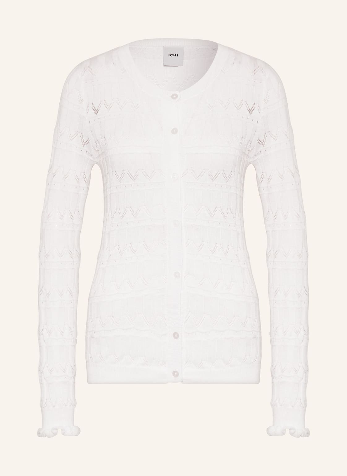 Image of Ichi Strickjacke Ihpaisley weiss