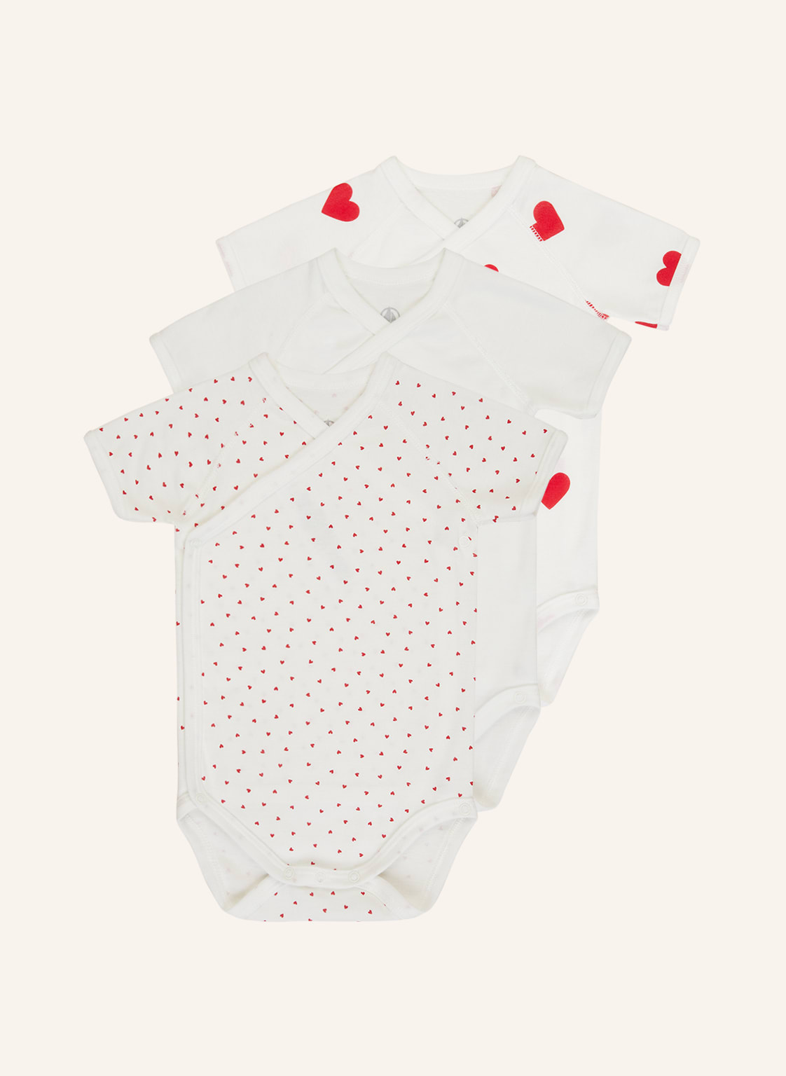 Image of Petit Bateau 3er-Pack Bodies weiss