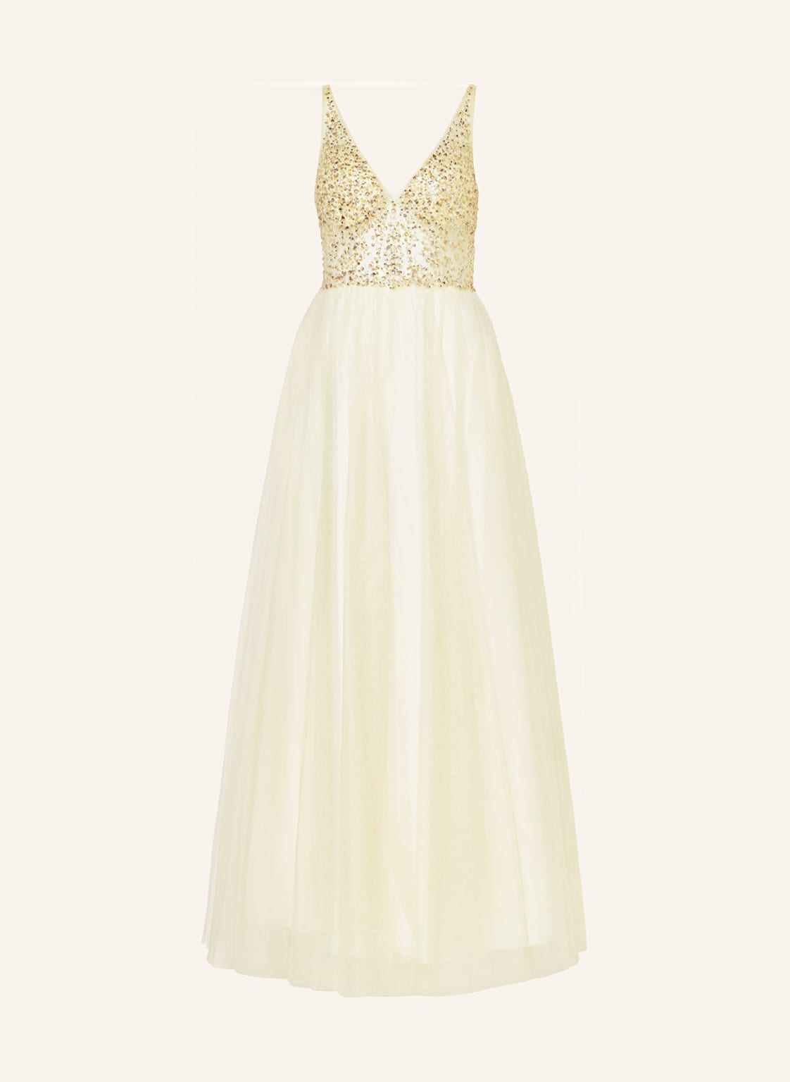 Image of Unique Abendkleid Mit Schmucksteinen gelb