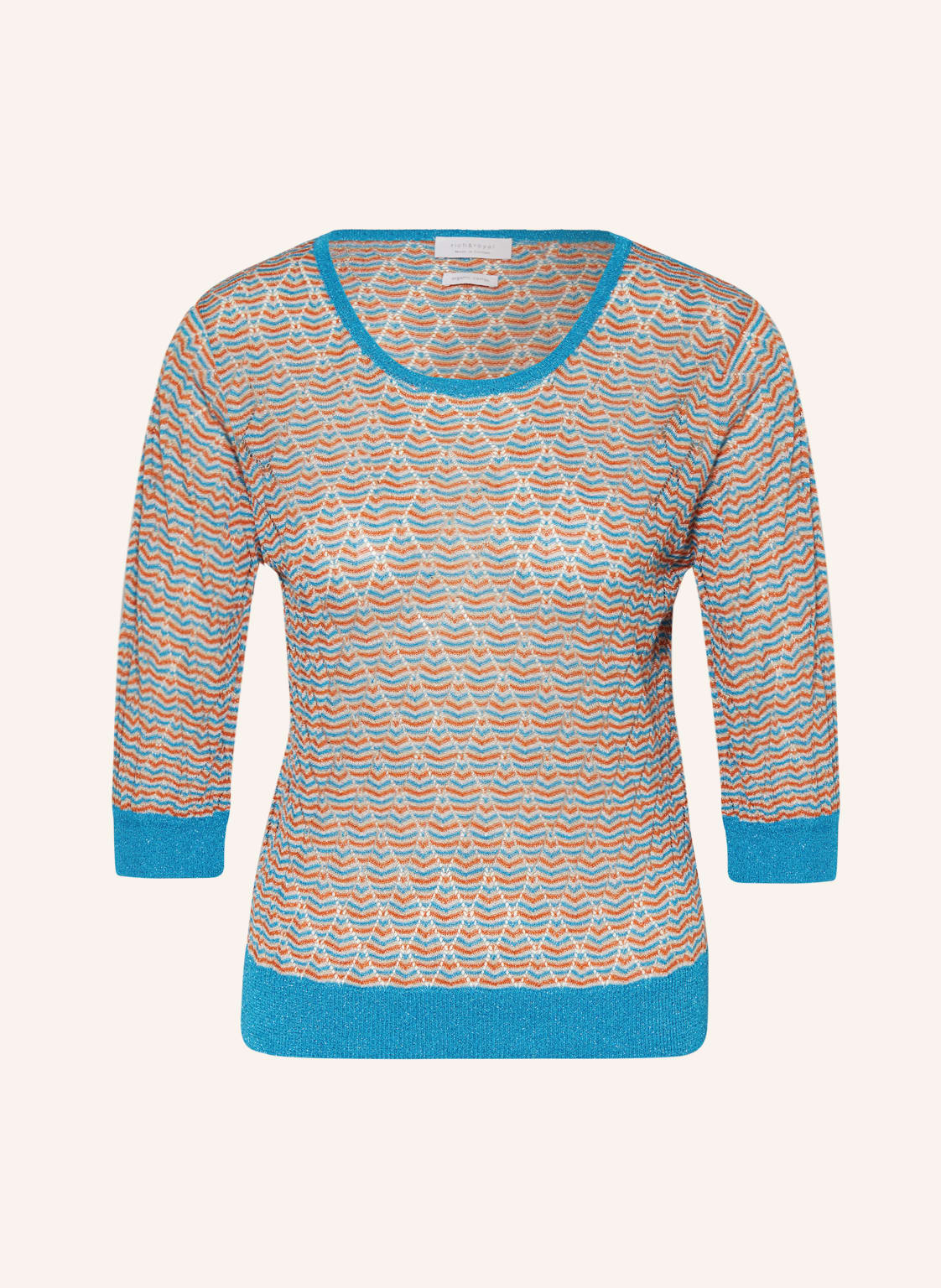 Image of Rich&Royal Pullover Mit Glitzergarn Und 3/4-Arm blau