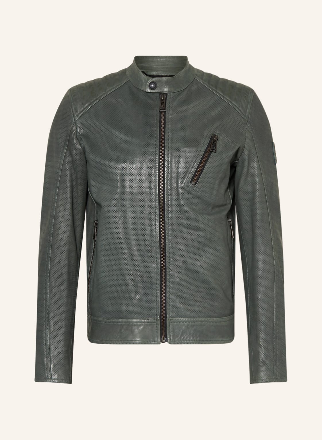 Image of Belstaff Lederjacke V-Racer Air gruen