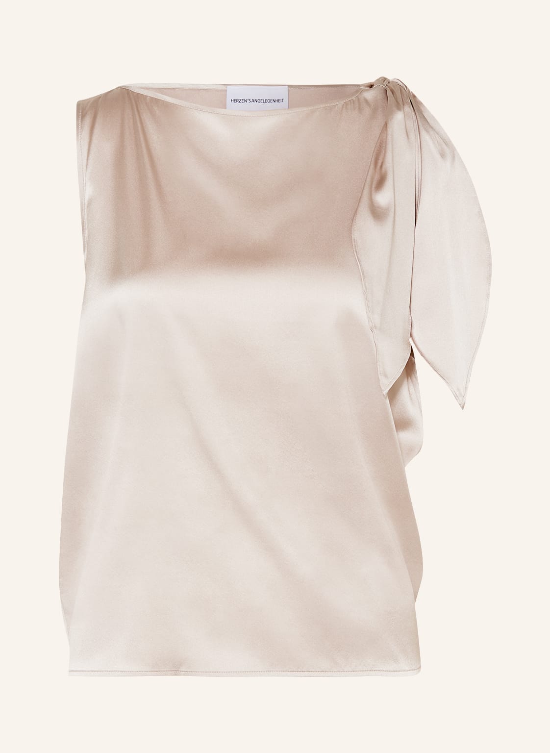 Image of Herzen's Angelegenheit Blusentop Aus Seide beige
