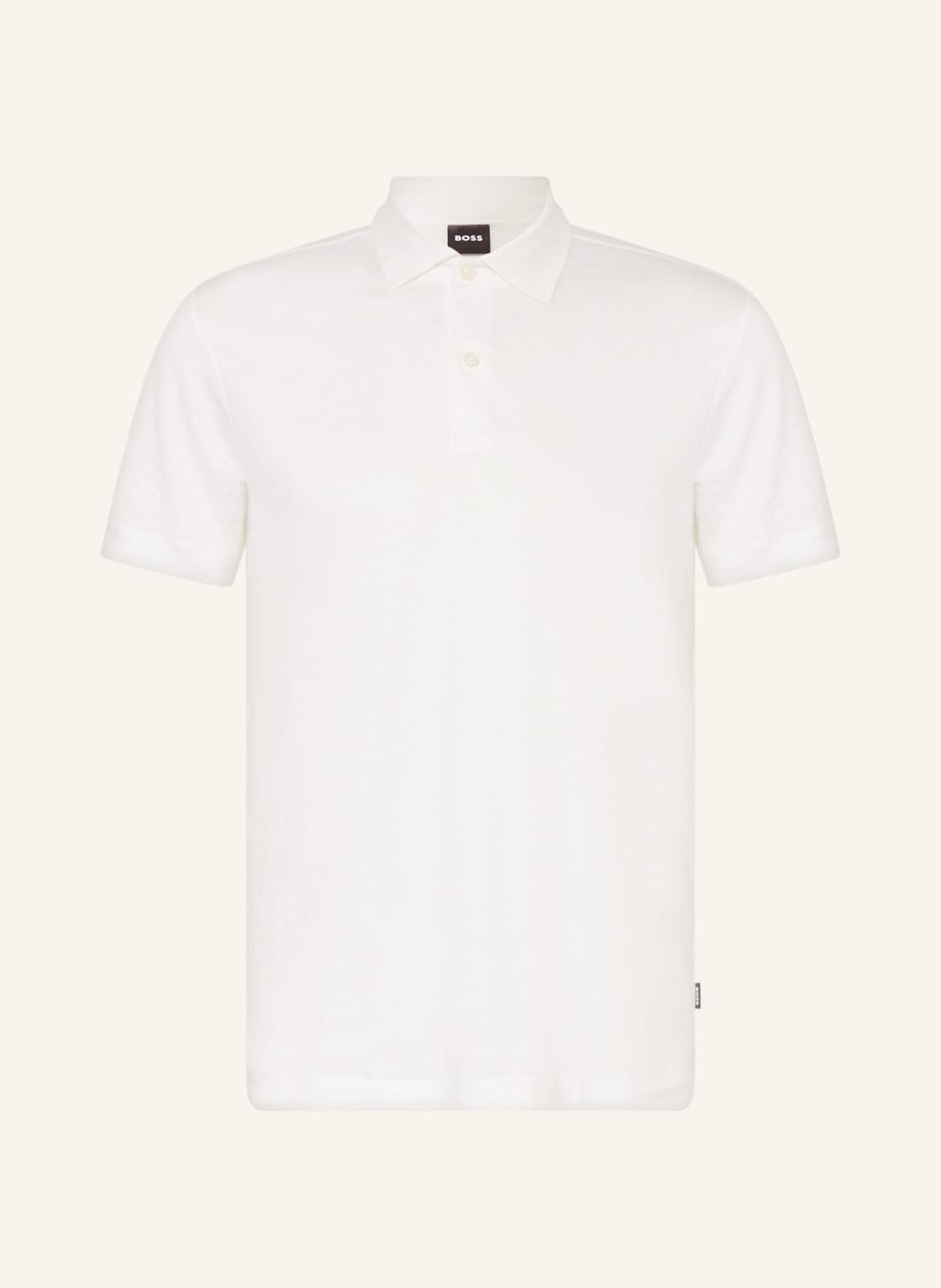 Image of Boss Jersey-Poloshirt Press Aus Leinen weiss